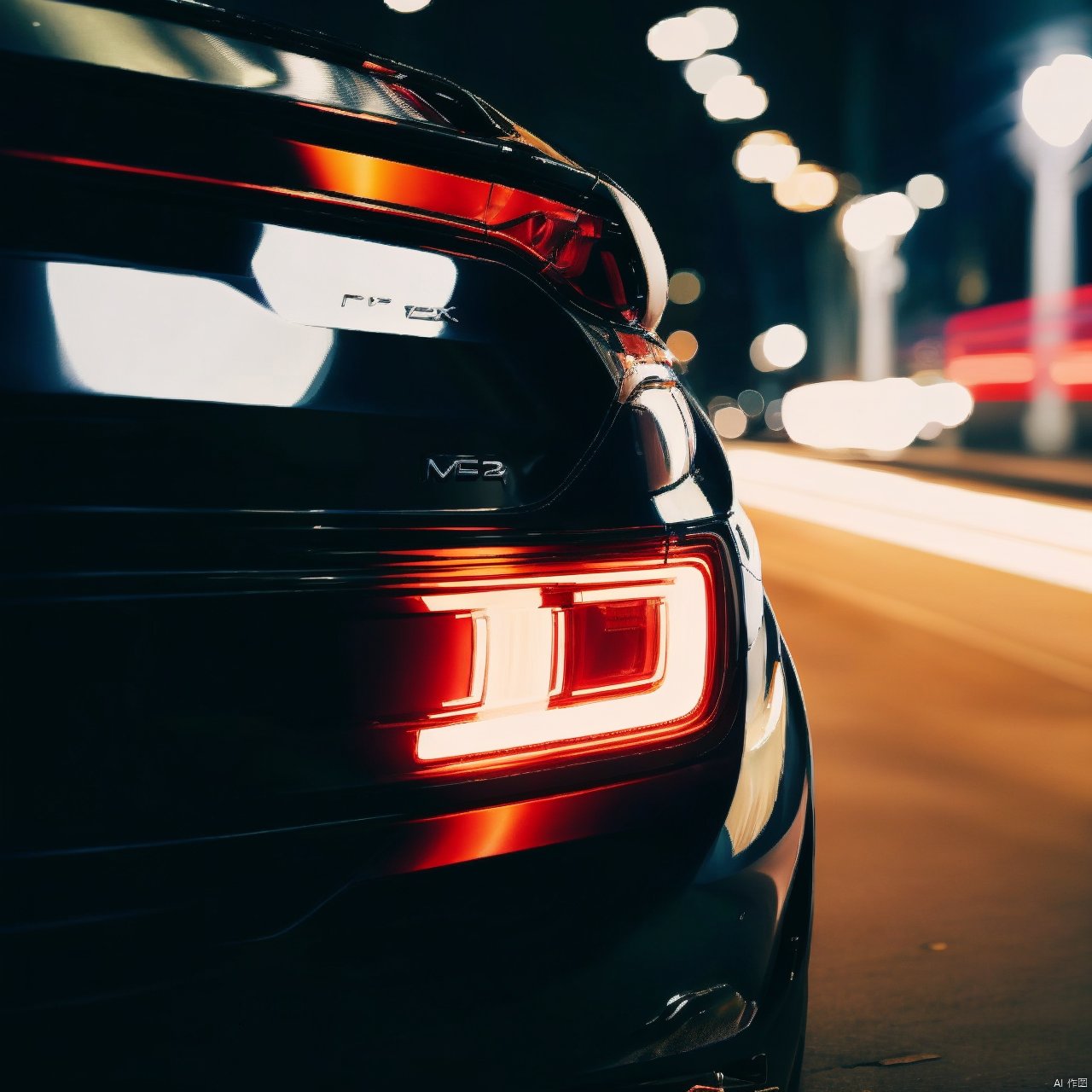  solo, simple background, no humans, black background, close-up, reflection, science fiction, cable, still life,car lights,Close-up