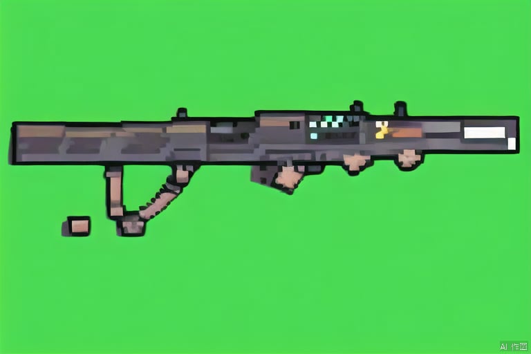  Weapons, firearms, simple background, green background, firing,simple background, Pixels, no human,Green background, pixel, gun, boox,no humans, CUXIAN