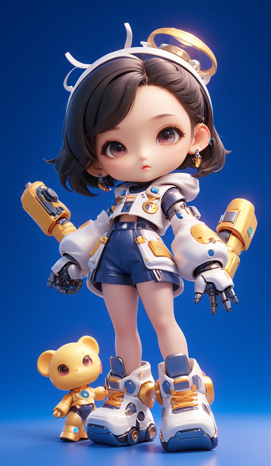 3D IP\(hubgstyle)\,
masterpiece, best quality,8K,official art, ultra high res, 1girl,chibi, full body, robot,