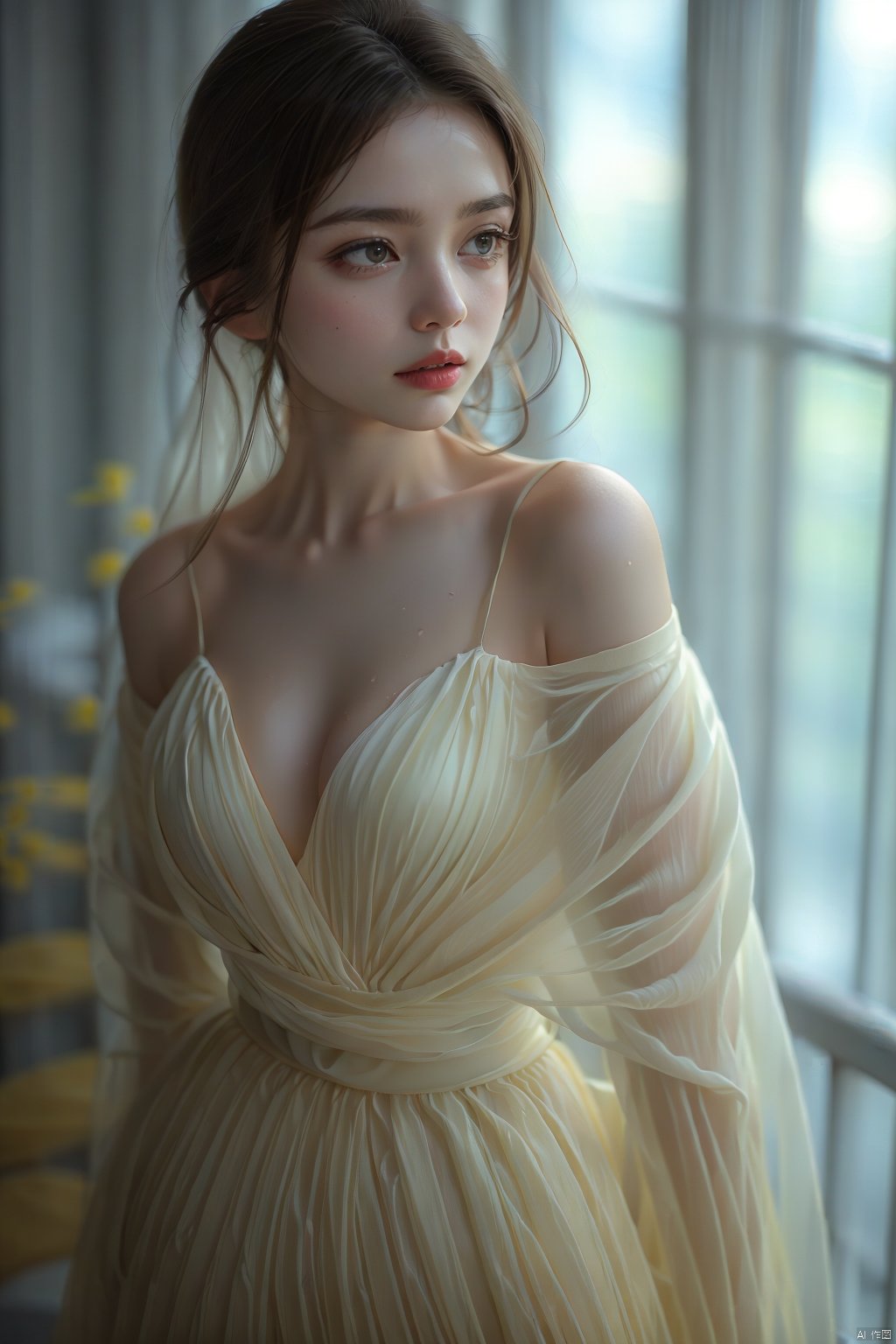 1girl,solo,looking at viewer,cleavage,falling,rippling autumn waters,serene autumn:1.5,bsurdres,highly detailed,official art,extremely detailed CG,unity 8k wallpaper,best quality,masterpiece,cheongsam,embroidered jacket,silk pants,jade accessories, xl, yy