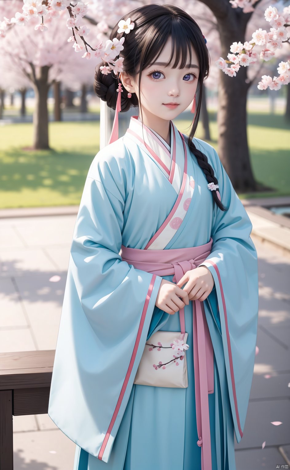 masterpiece,8k,best quality,(loli),solo,((depth of field)),light,hanfu,sakura 