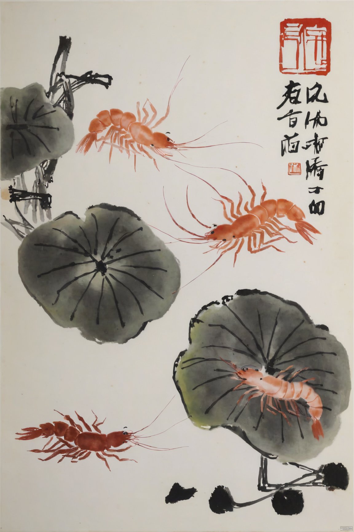 Qi-Baishi,animal,shrimp,