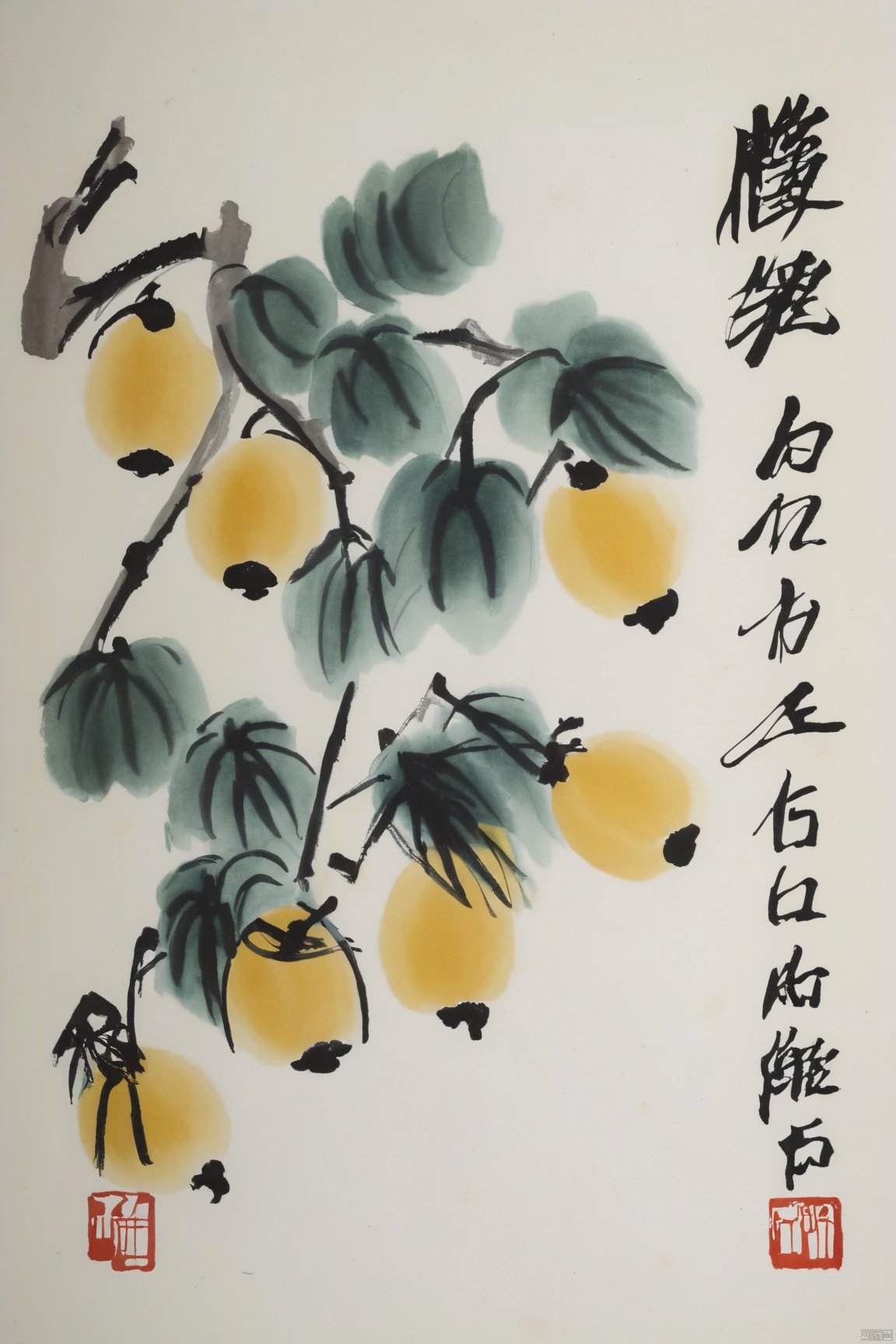 Qi-Baishi,fruit,animal,traditional chinese ink painting