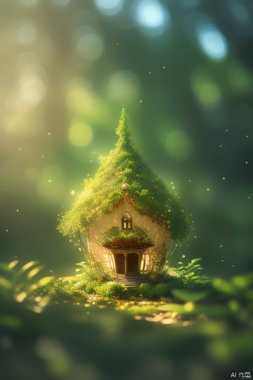 House built with trees, presence, so many elves ((best quality)), ((intricate details)), ((surrealism)) (8k)