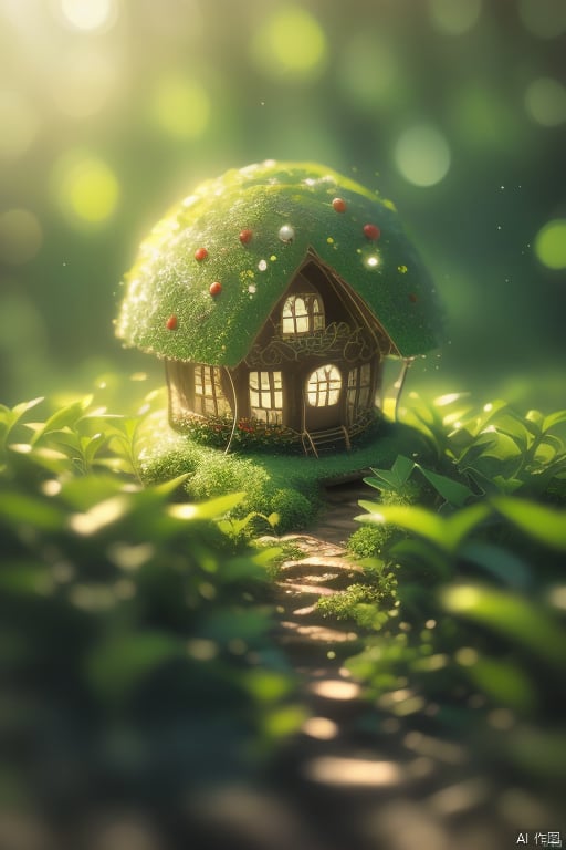 House built with trees, presence, so many elves ((best quality)), ((intricate details)), ((surrealism)) (8k)