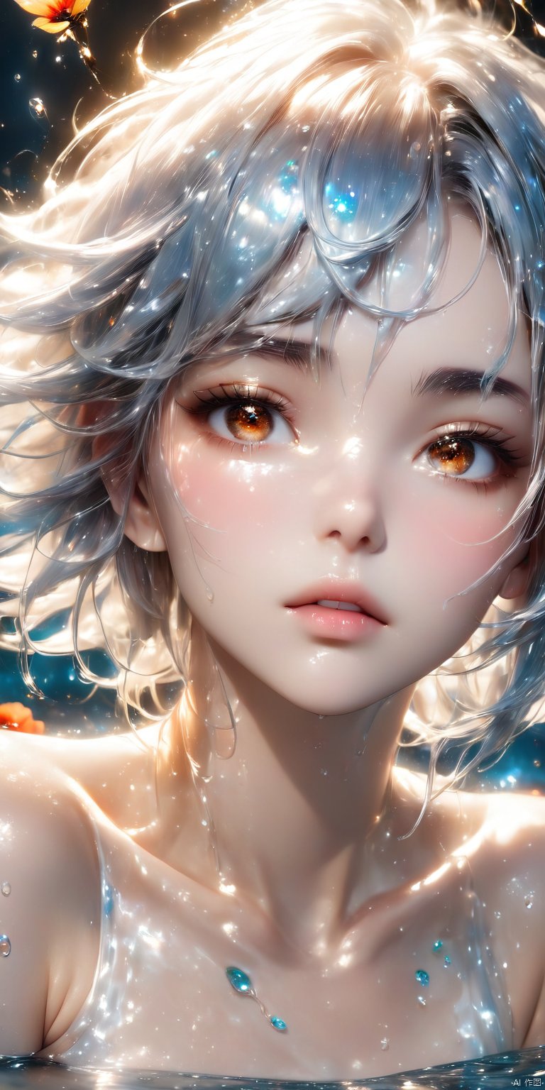 masterpiece, best quality, ultra-detailed, detailed pupils, photography, pale, realistic skin texture, 1girl, Simple background, indoor, lying, on back, from front, blush, brown eyes, close-up, uncensored, spread legs, uncensored , clear background, glowing particles, lightning and thunder, messy hair, dragon, Solo, ((naked and slimy perfect ketone body)), messy silver long hair, glowing hair, floating hair, heterochromatic Pupils, upper body, chest tattoo, shoulder tattoo, beautiful detailed eyes, beautiful detailed face, collarbone, dragon horns, next to a black dragon, HD, Ultra HD, 16K High Quality, Highest Quality, Masterpiece, Masterpiece, Top CG Rendering , Dragonfly girl, (wet short hair), messy hair, bright starry wings, exquisite facial features, big ((real eyes)), crystal pupils, (water-stained figure is hot and enchanting), Milky white skin, delicate smooth and shiny, perfect figure, (glossy thighs), hot, close-up, realistic, real texture, real photo, cinematic feel, high quality, studio lighting, telephoto, depth of field, large depth of field Masterpiece, top CG rendering, highest picture quality, ultra-clear, poppy, wet long silver hair, messy hair, exquisite appearance, beautiful eyes, long eyelashes, silver pupils, light makeup, hot body, milky white skin Full body lotion, delicate and smooth