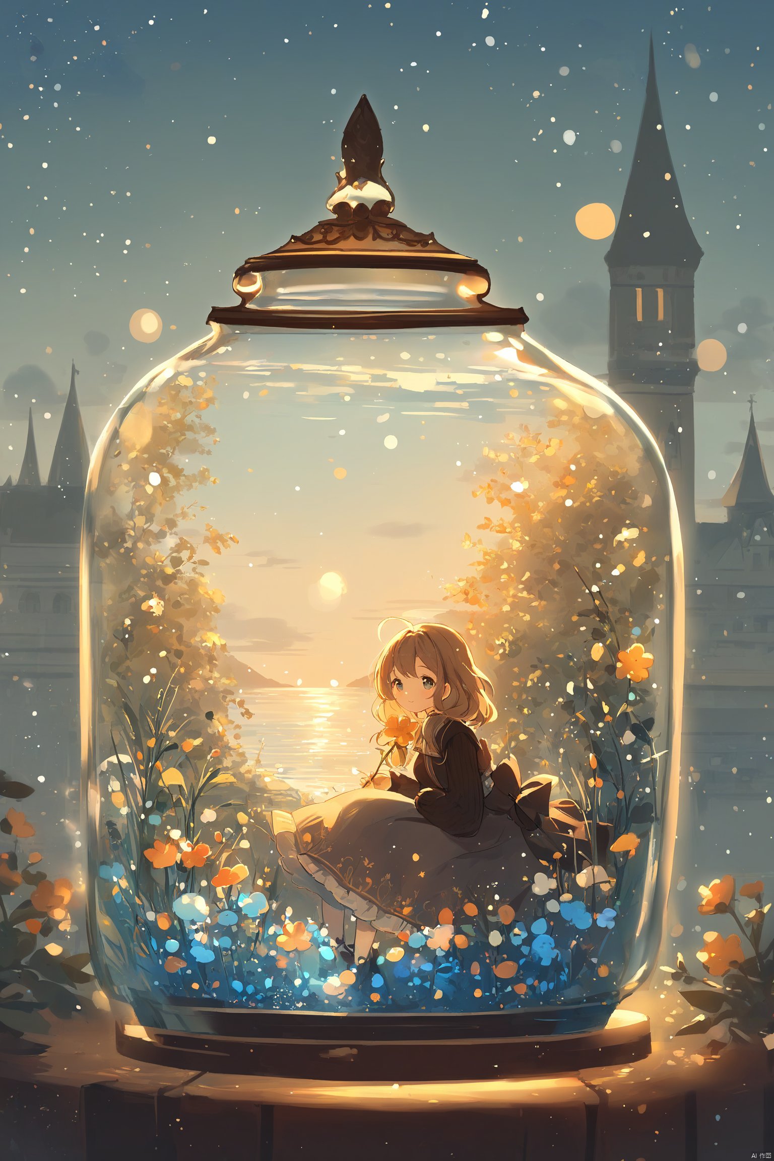 1girl,solo,cute,in glass,atmosphere_X,best quality,beautiful,extremely detailed,masterpiece,very aesthetic