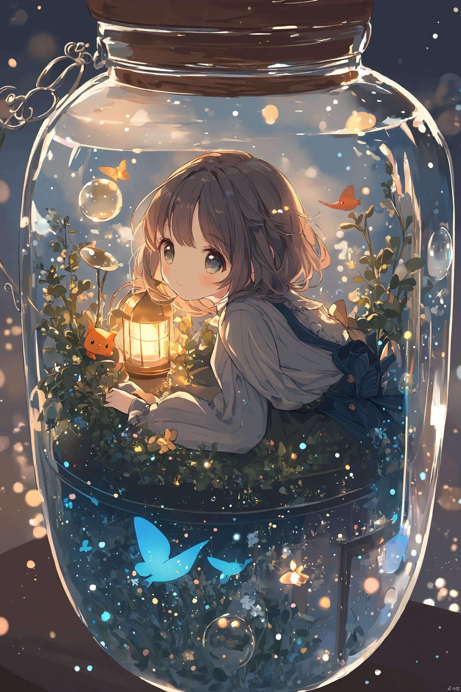 1girl,solo,cute,in glass,atmosphere_X,best quality,beautiful,extremely detailed,masterpiece,very aesthetic