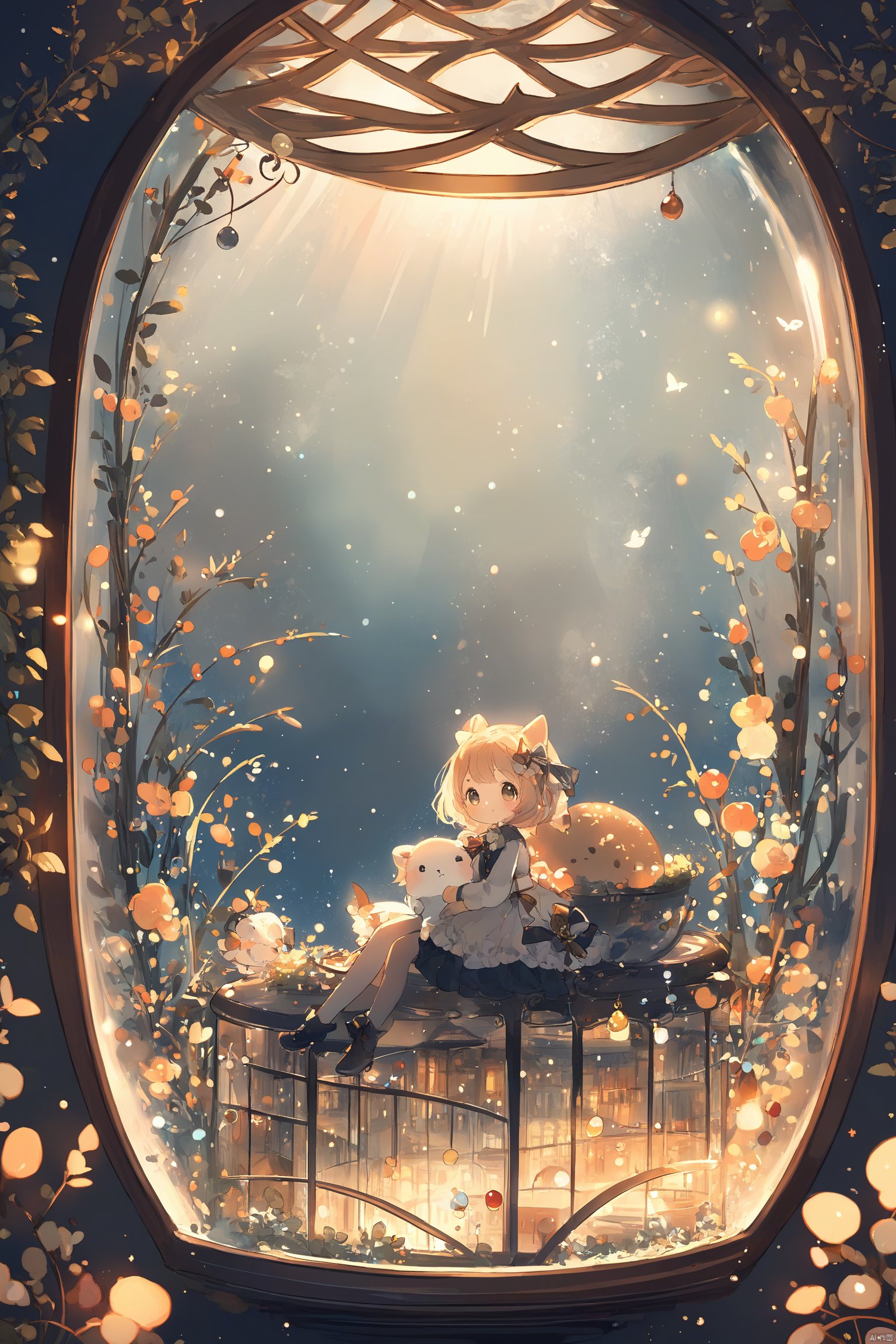 1girl,solo,cute,in glass,atmosphere_X,best quality,beautiful,extremely detailed,masterpiece,very aesthetic