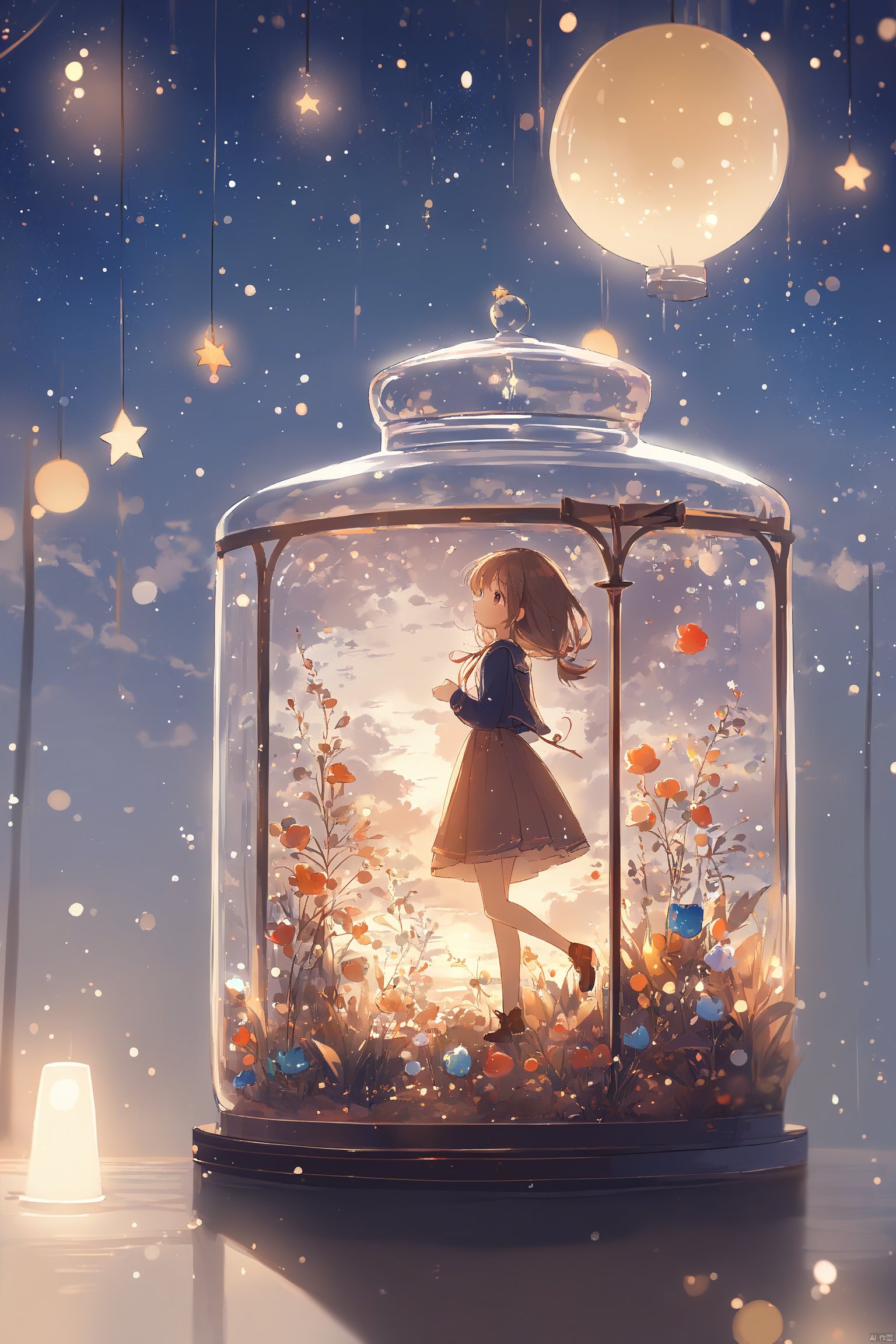 1girl,solo,cute,in glass,atmosphere_X,best quality,beautiful,extremely detailed,masterpiece,very aesthetic