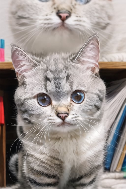  a cute cat   high quality ilustration  with anime style 