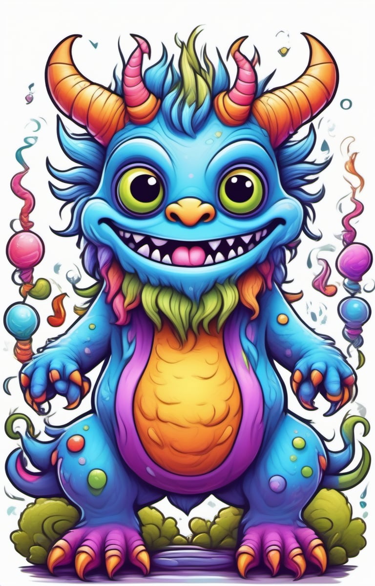 creatures fantastic. Inovador Cute and happy monster. magical and Festive Atmosphere. Bold thick borders., ciclyng.  In the center of the page, Full body. PASTEL colors. In the center of the page. Full complete body.,Coloring Book,bold line,vector art illustration,glass shiny style,childrens_book_illustration