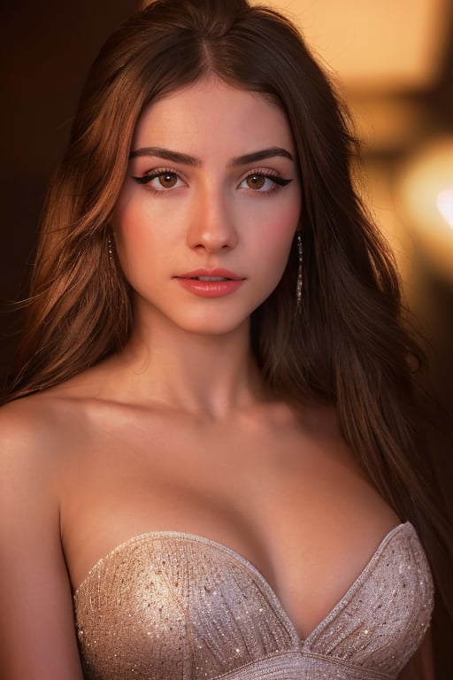 Hyper realistic RAW photo of Sofia Espanha, realistic and detailed face, realistic eyes, realistic skin texture, wearing a beautiful and elegant makeup look, with focus on her eyes and lips. Cinematic style.