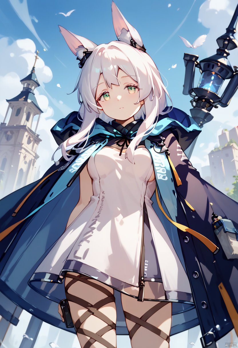 score_9,score_8_up,score_7_up,masterpiece,best quality,very aesthetic,absurdres,sensitive,(artist:Miyasemahiro),1girl,rosmontis,arknights,rosmontis_arknights,white hair,green eyes,white eyelashes,medium breasts,cowboy shot,