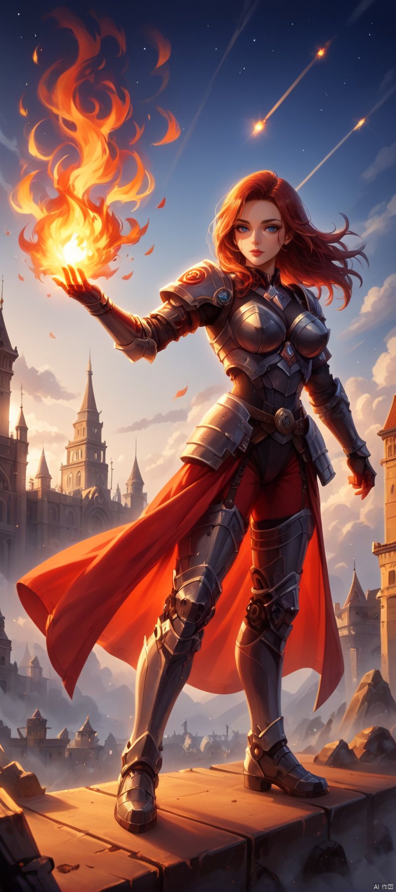 1 girl, Flame body, masterpiece, top quality,phoenix dark is x-men, beautiful and aesthetic:1.2, (1girl:1.3), (full body:1.5),red suitbody ,looking at viewer,fire hair, extreme detailed,(fire hands:1.5),fire,smoke,goddess, detailed, detail fingers, detail face, masterpiece,ultra realistic,32k,extremely detailed CG unity 8k wallpaper, best quality, Cinematic photography, movie mood, cinematic light, compelling composition, storytelling elements, conveys emotion, mood, and narrative depth, creating visually striking images that feel like still frames from a film, Cinematic portrait photography, capture subject in a way that resembles a still frame from a movie, cinematic lighting, story, narrative quality, drawing viewers into the scene and evoking a sense of cinematic immersion, capturing emotion, professional, engaging, compelling composition, night photography, nocturnal beauty, city lights, starry skies, celestial wonders, moonlit landscapes, urban glow, capturing the essence of darkness, ethereal atmosphere, dramatic shadows, magical ambiance, long exposure techniques, expert use of light sources, Heavenly Breasts,COLORFUL GRADIENT,score_9_up score_8_up score_7_up,DAMIMI,Spear and Shield,UTASHIMADG fishnets mecha leotard armor, HKMAGIC,Wearing fist gauntlets, HKSTYLE,MECHA ANGEL SOLDIER, waving a huge battleaxe