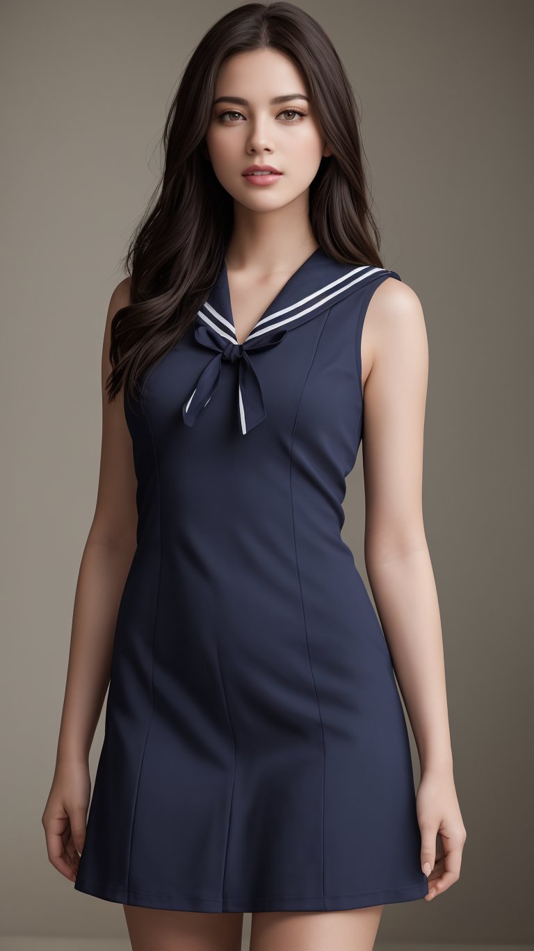 masterpiece, Best quality, masterpiece, ultra high res, (photorealistic:1.4), raw photo, 1girl, wearing sailor dress,