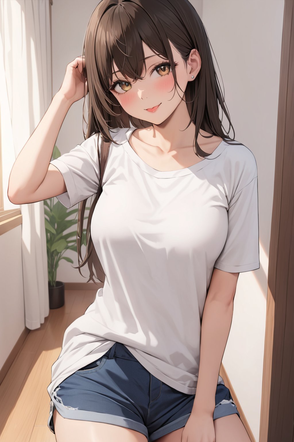 casual Clothes , ( masterpiece , ultra Detailed  , ultra Detailed  Clothes  ) , 
tehepero ,   dojikko pose 