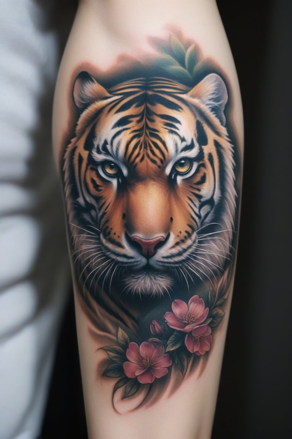 Score_9, Score_8_up, Score_7_up, Score_6_up, Score_5_up, Score_4_up, 
masterpiece, best quality, tiger, Tattoo, FuturEvoLabTattoo,
