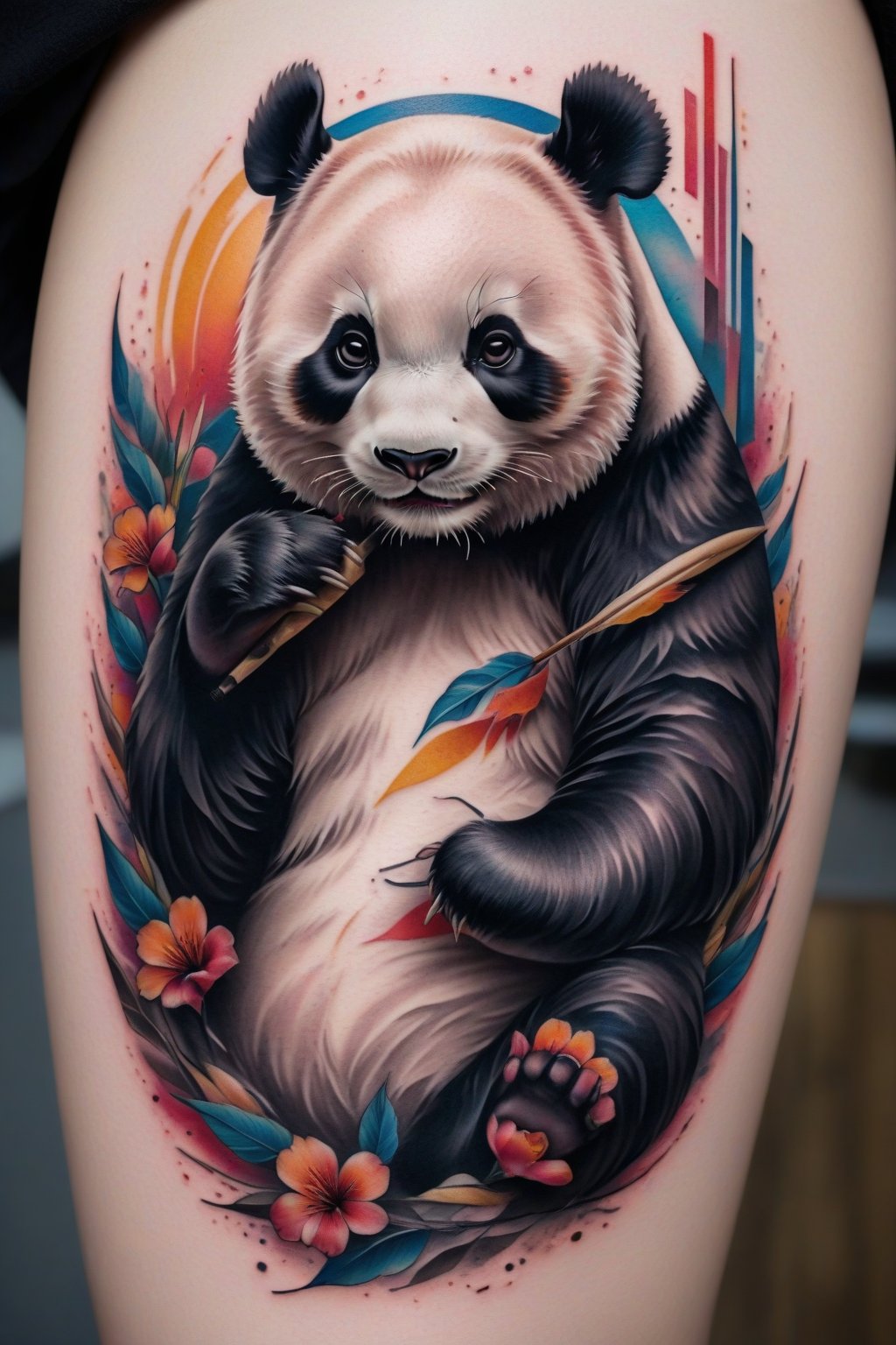 Score_9, Score_8_up, Score_7_up, Score_6_up, Score_5_up, Score_4_up, 
masterpiece, best quality, Giant panda, Tattoo, FuturEvoLabTattoo,
