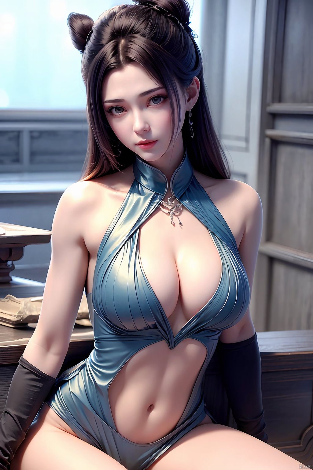 masterpiece,best quality,1girl,sitting, upper body,solo,Xyunyun,big breasts,yuzu,ziling_xianzi,Xtianxiwei