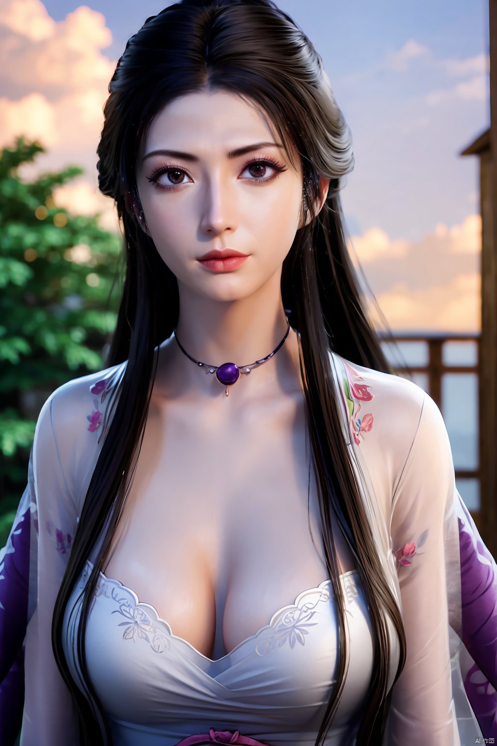 1girl,Xlimuwan,full moon,flowers,big breasts