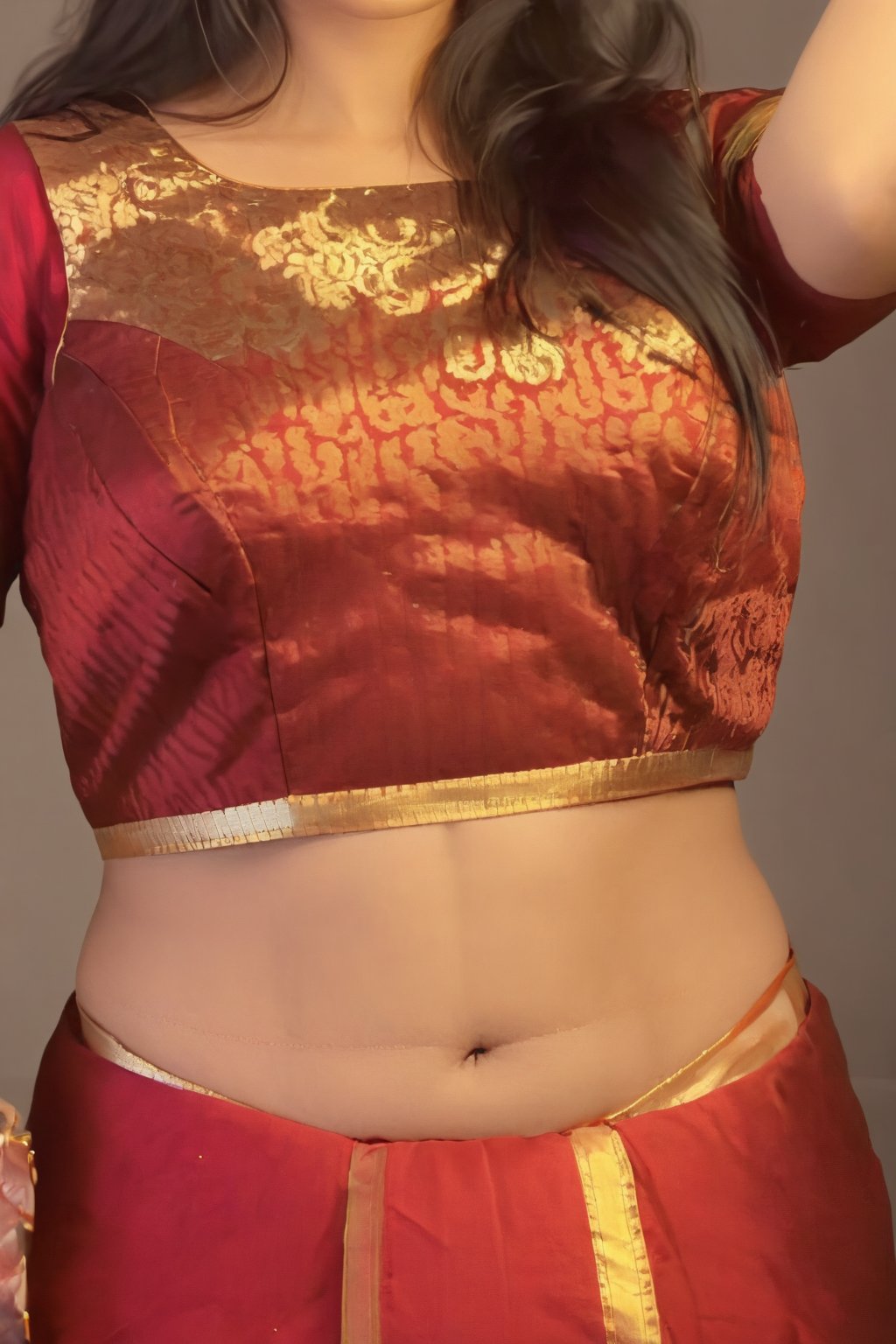 Midriff exposed, beautiful Indian traditional mythology goddess, ,NylaUsha