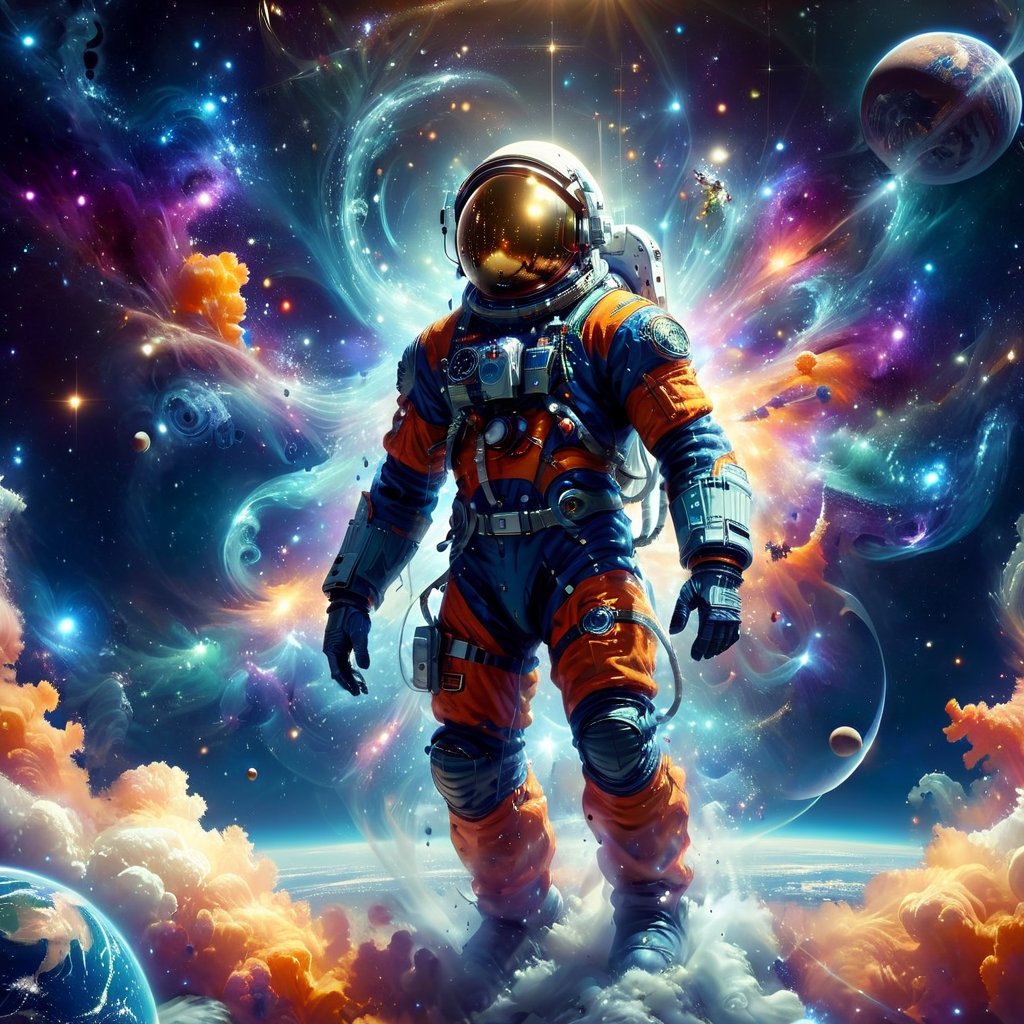 masterpiece, best quality, a noc-mgptcls astronaut in space,