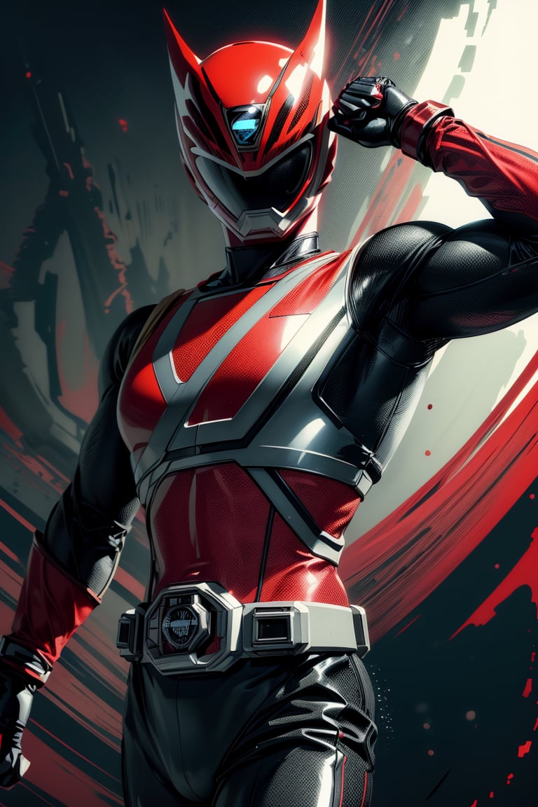 1man, solo, super sentai, red | image created by | Tensor.Art