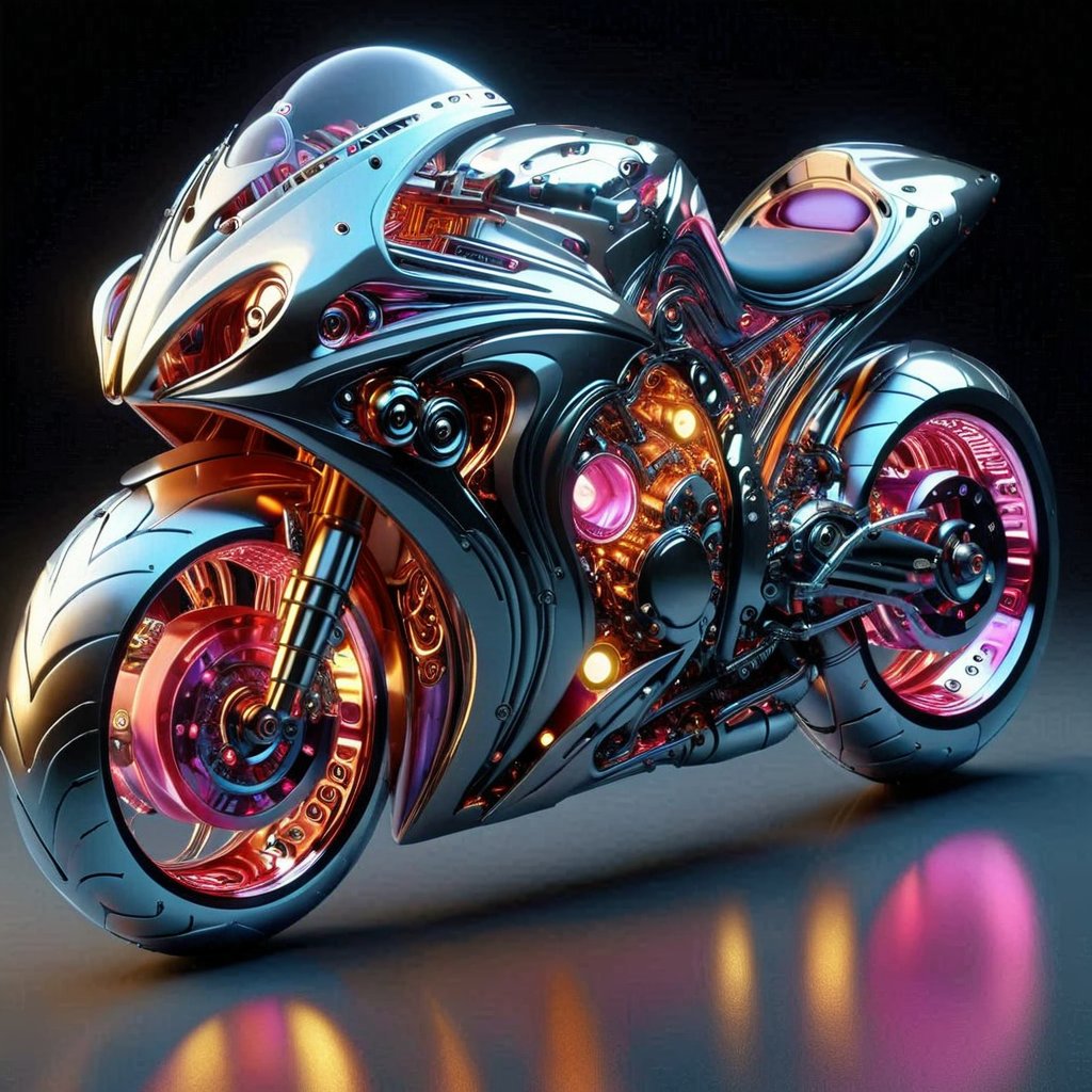 futuristic, metal adorning, glowing color inside, hollow inside, glossy,Ray tracing, 
motobike vehicle,