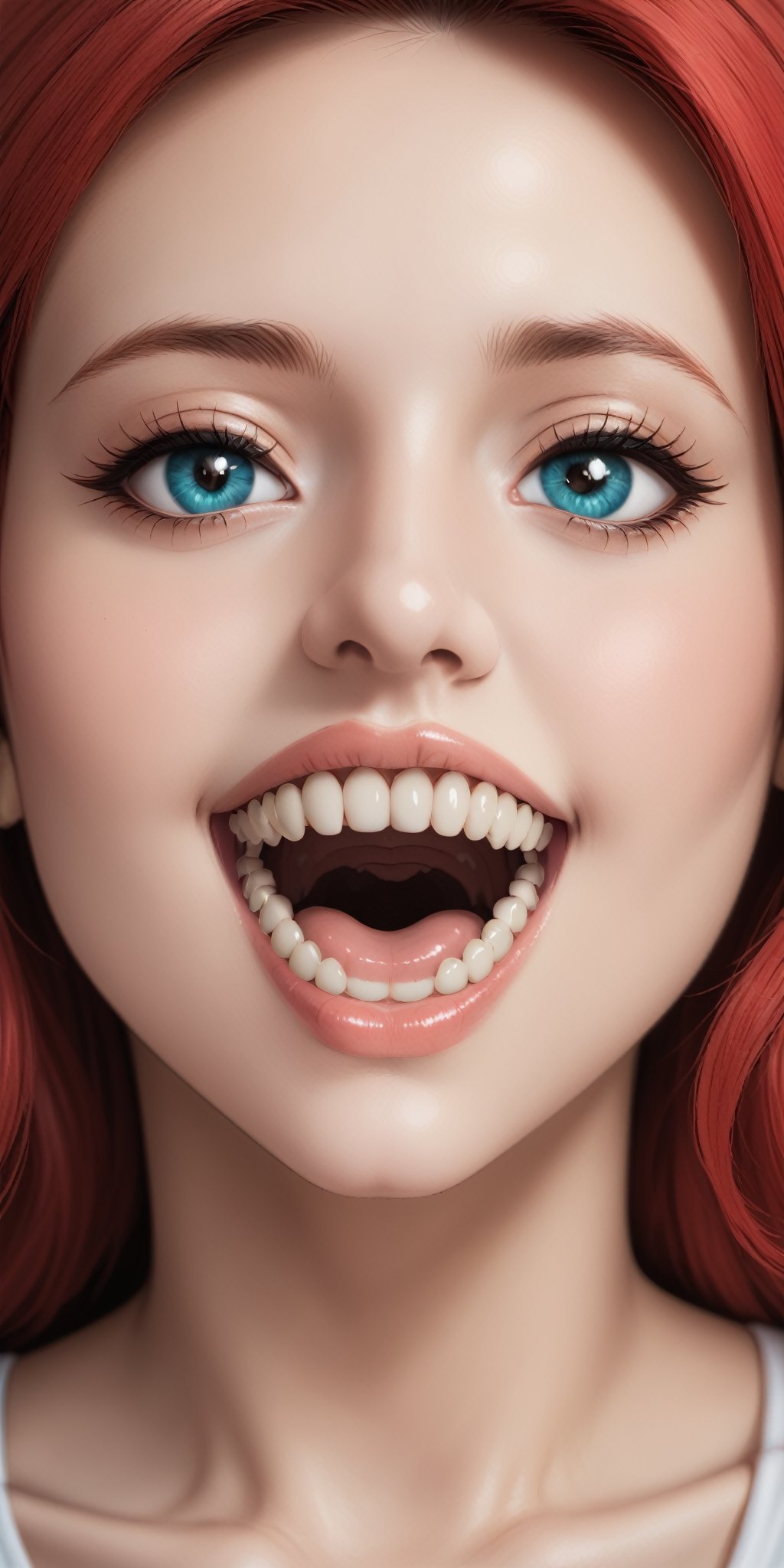 1girl,focus face, beautiful and detailed face, beautiful and detailed eyes,brackets on Teeth,Brackets Teeth,Teeth