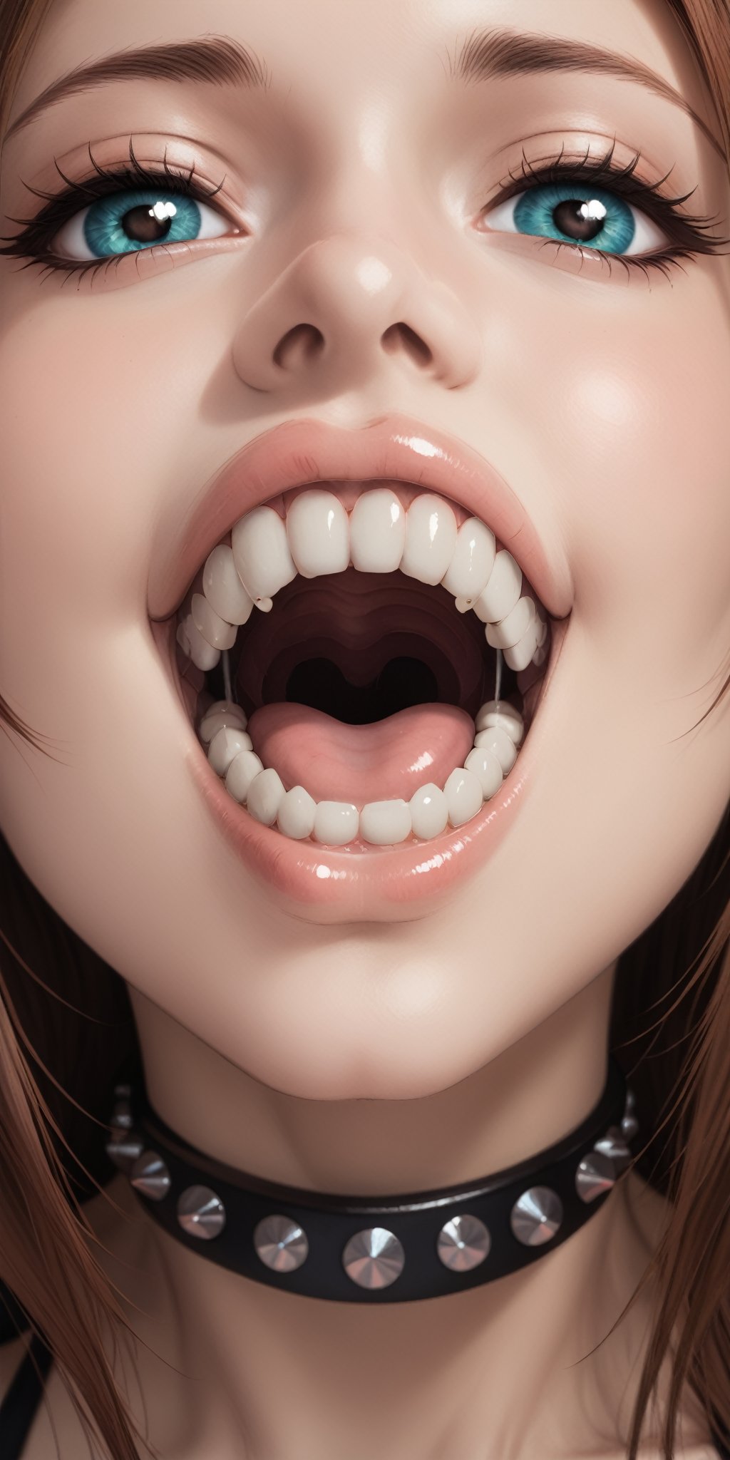 1girl,focus face, beautiful and detailed face, beautiful and detailed eyes,metal brackets on Teeth,Brackets Teeth,Teeth