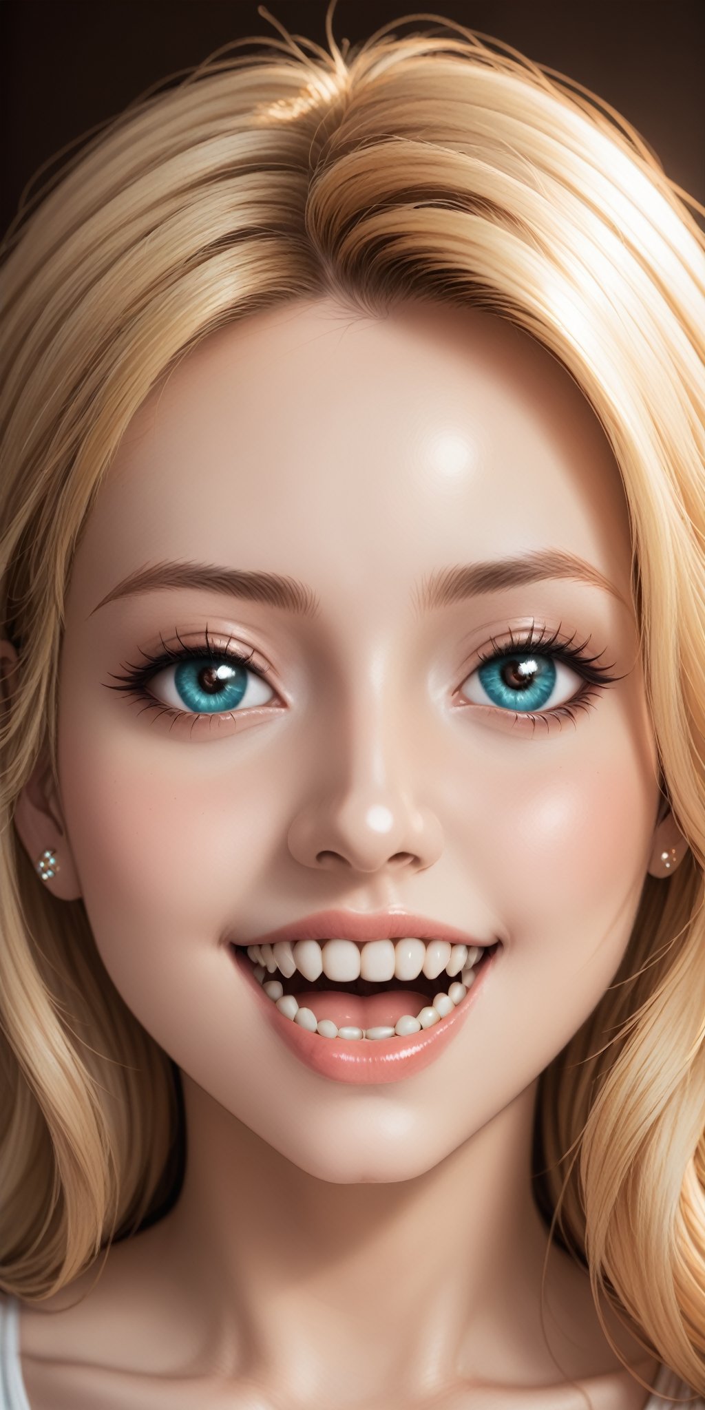 1girl,focus face, beautiful and detailed face, beautiful and detailed eyes,brackets on Teeth,Brackets Teeth,Teeth