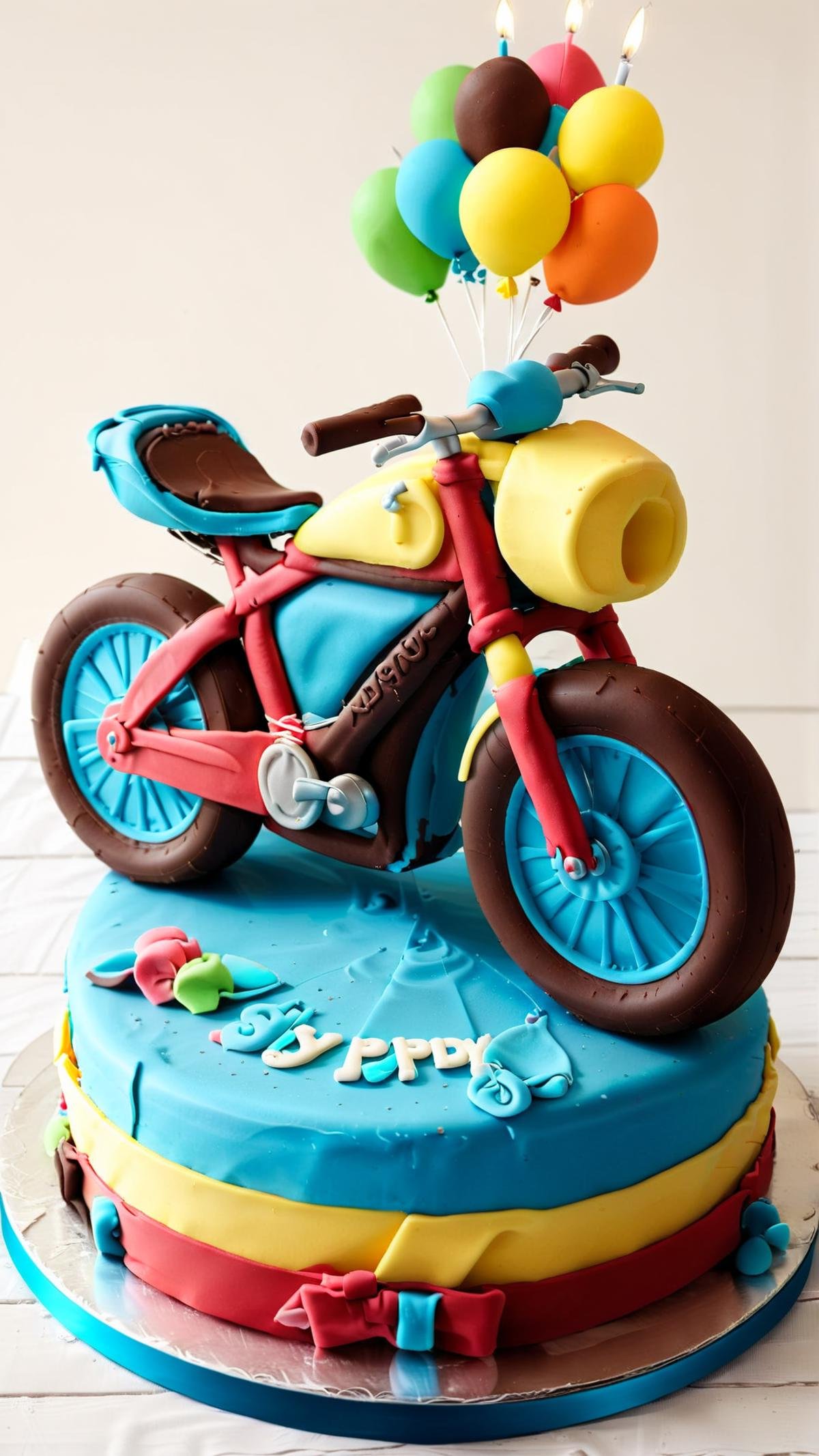 <lora:CakeStyleXL:1> CakeStyle bike, custom cake, birthday cake,