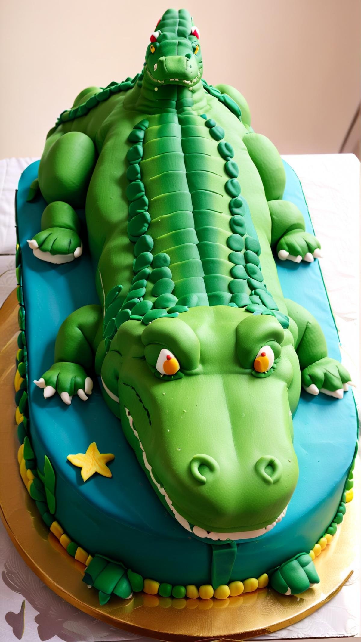 <lora:CakeStyleXL:1> CakeStyle crocodile, custom cake, birthday cake,