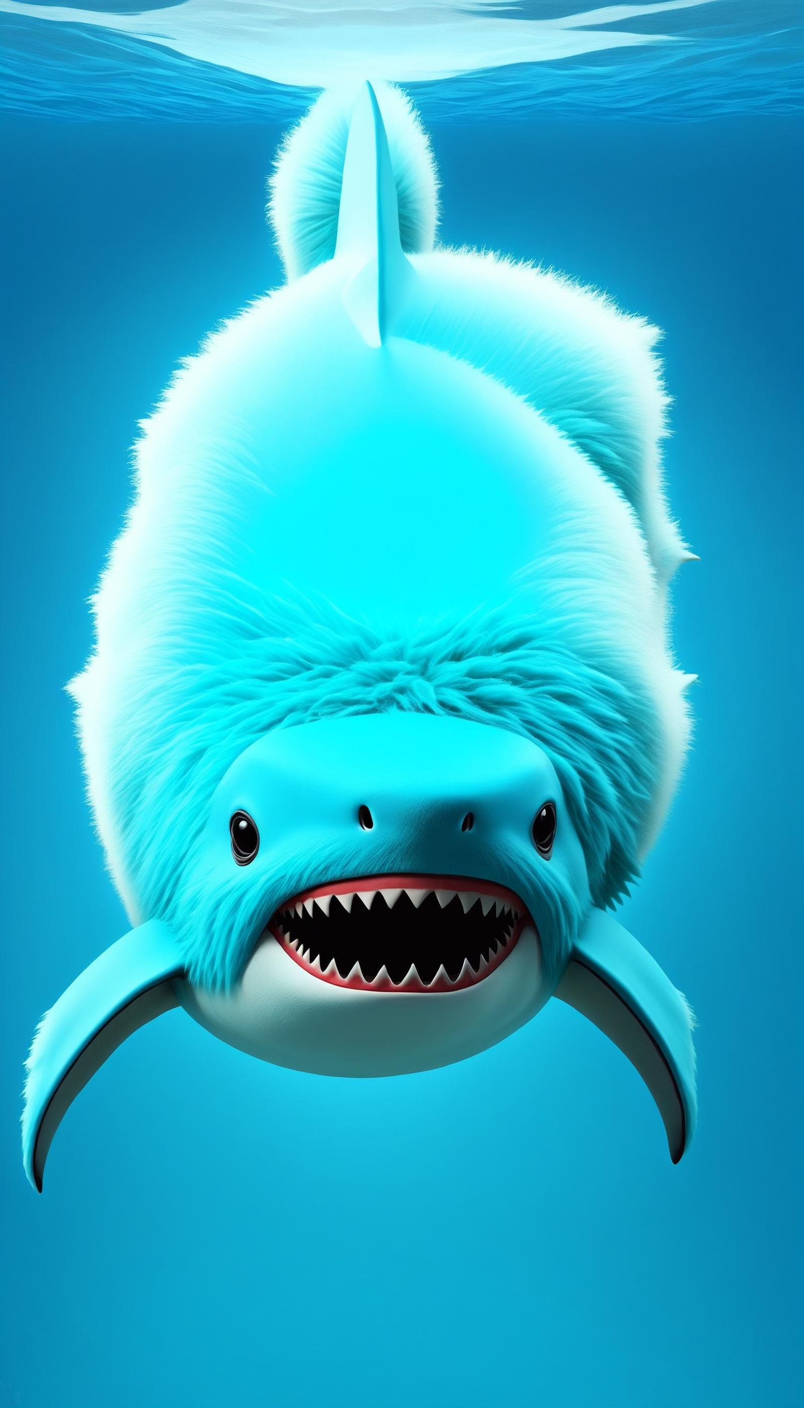 <lora:FluffyStyleXL:1.3> FluffyStyle Cyan shark, fuzzy