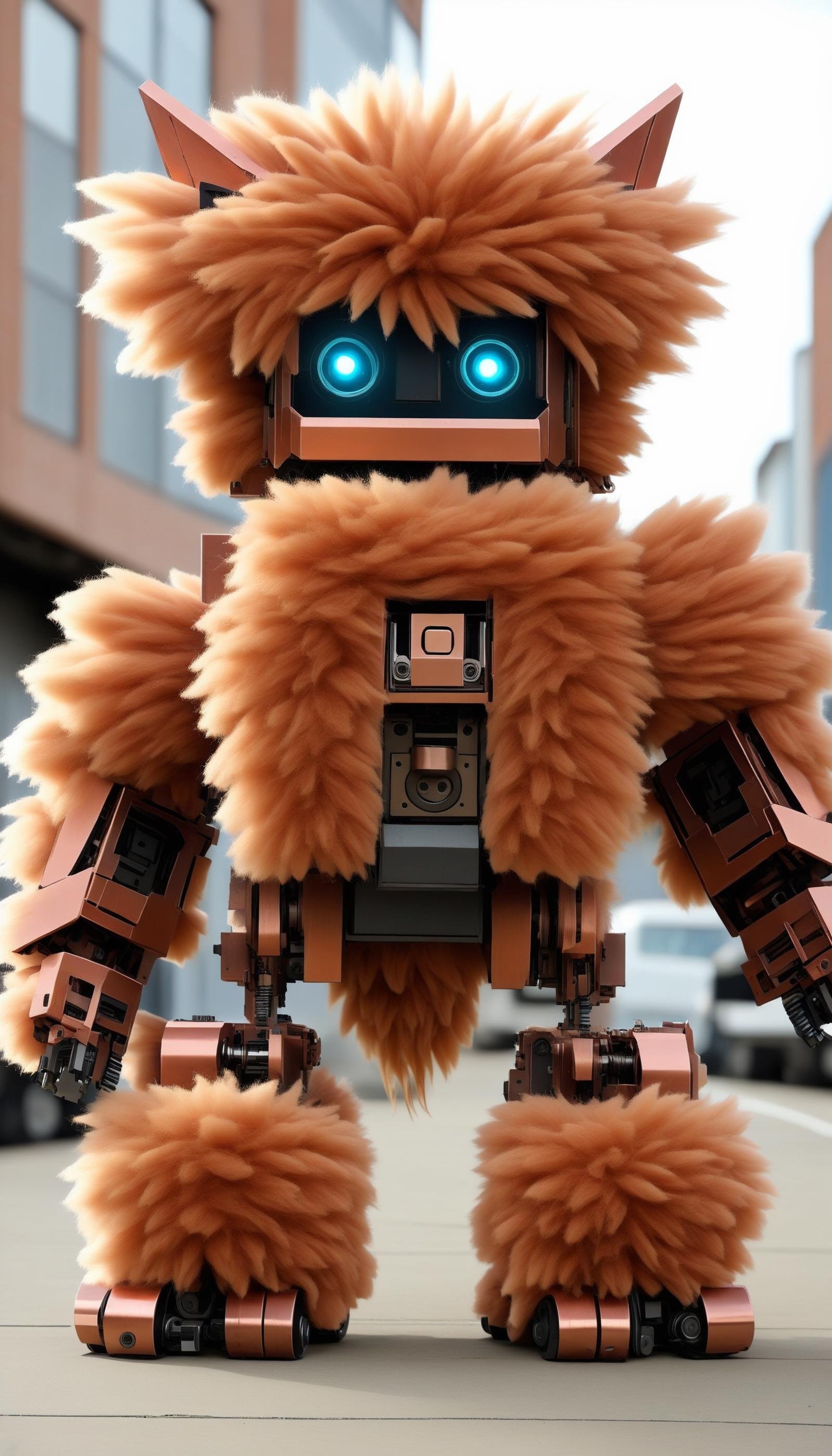 <lora:FluffyStyleXL:1.3> FluffyStyle Copper mech, fluffy