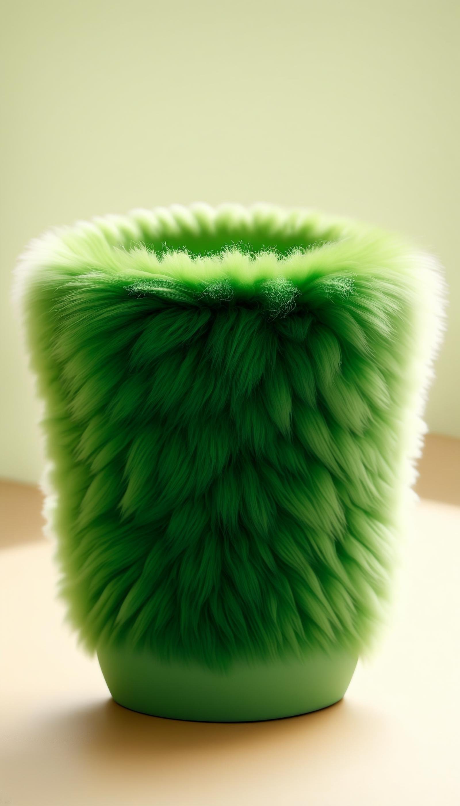 <lora:FluffyStyleXL:1.3> FluffyStyle Green decorative cup, fluffy