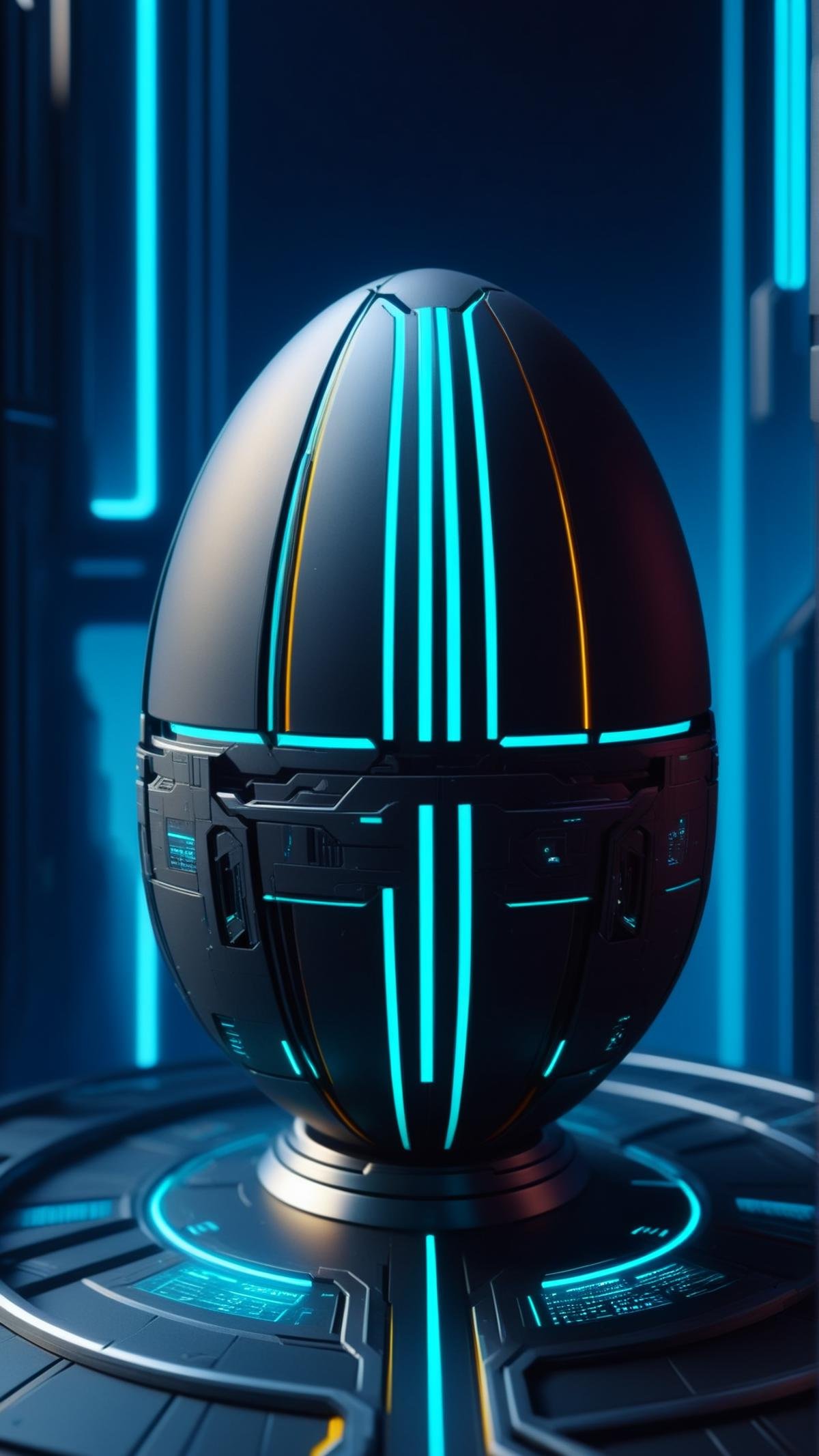 <lora:C7b3rp0nkStyleXL:1.3> C7b3rp0nkStyle egg, cyberpunk, sci-fi, futuristic, tech