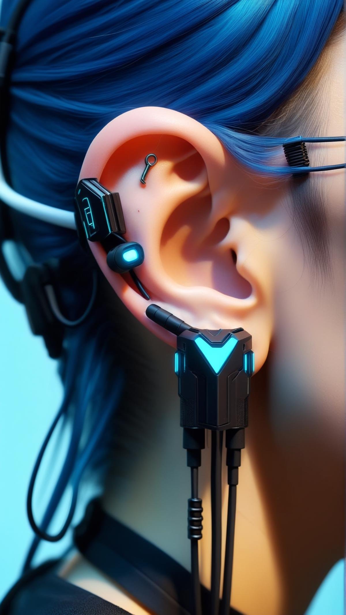 <lora:C7b3rp0nkStyleXL:1.3> C7b3rp0nkStyle Earplugs, cyberpunk, sci-fi, futuristic, tech