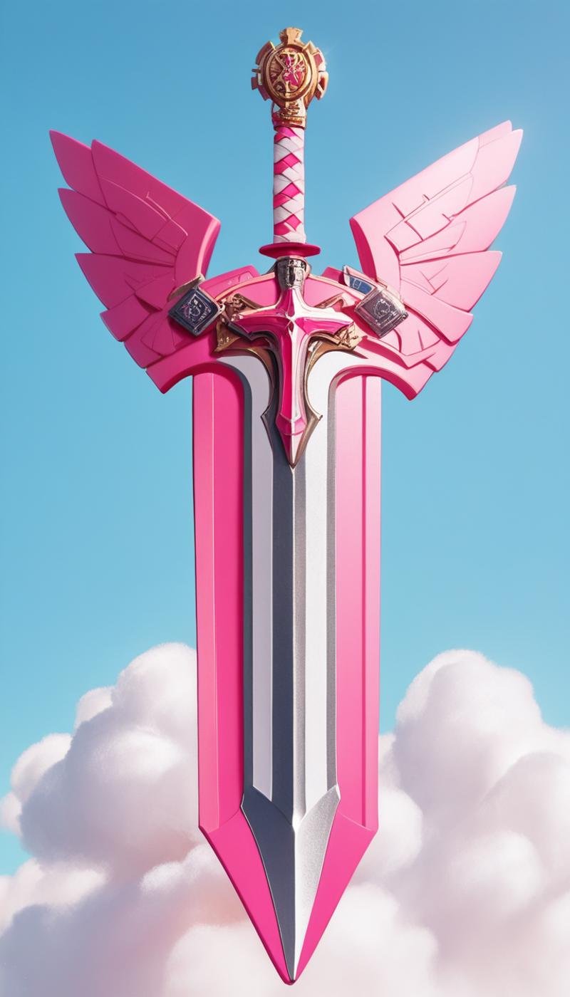 score_9, score_8_up, score_7_up, score_6_up, score_5_up, source_anime, anime style <lora:BarbieCorePony:0.85> BarbieCore sword, pink, (white:0.6) in orbital junkyard, (Masterpiece:1.3) (best quality:1.2) (high quality:1.1)