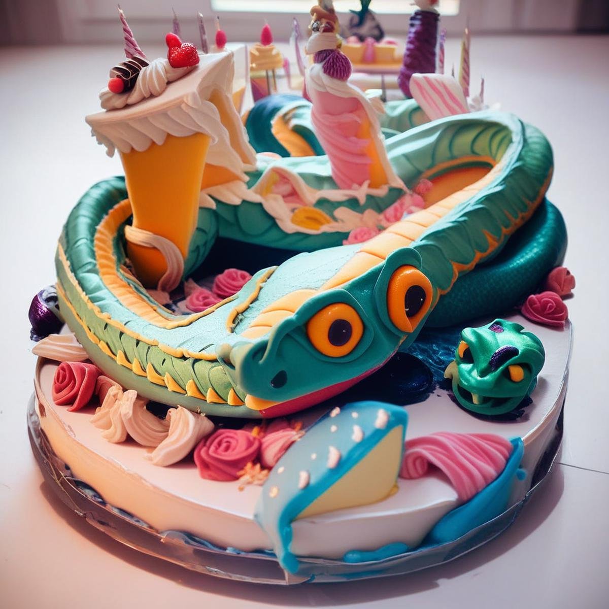 score_9, score_8_up, score_7_up, <lora:CakeStylePony:1> a custom cake, (CakeStyle a colossal sea serpent-like creature attacking a submarine on an alien planet:1.3), made as a cake, (Masterpiece:1.3) (best quality:1.2) (high quality:1.1)