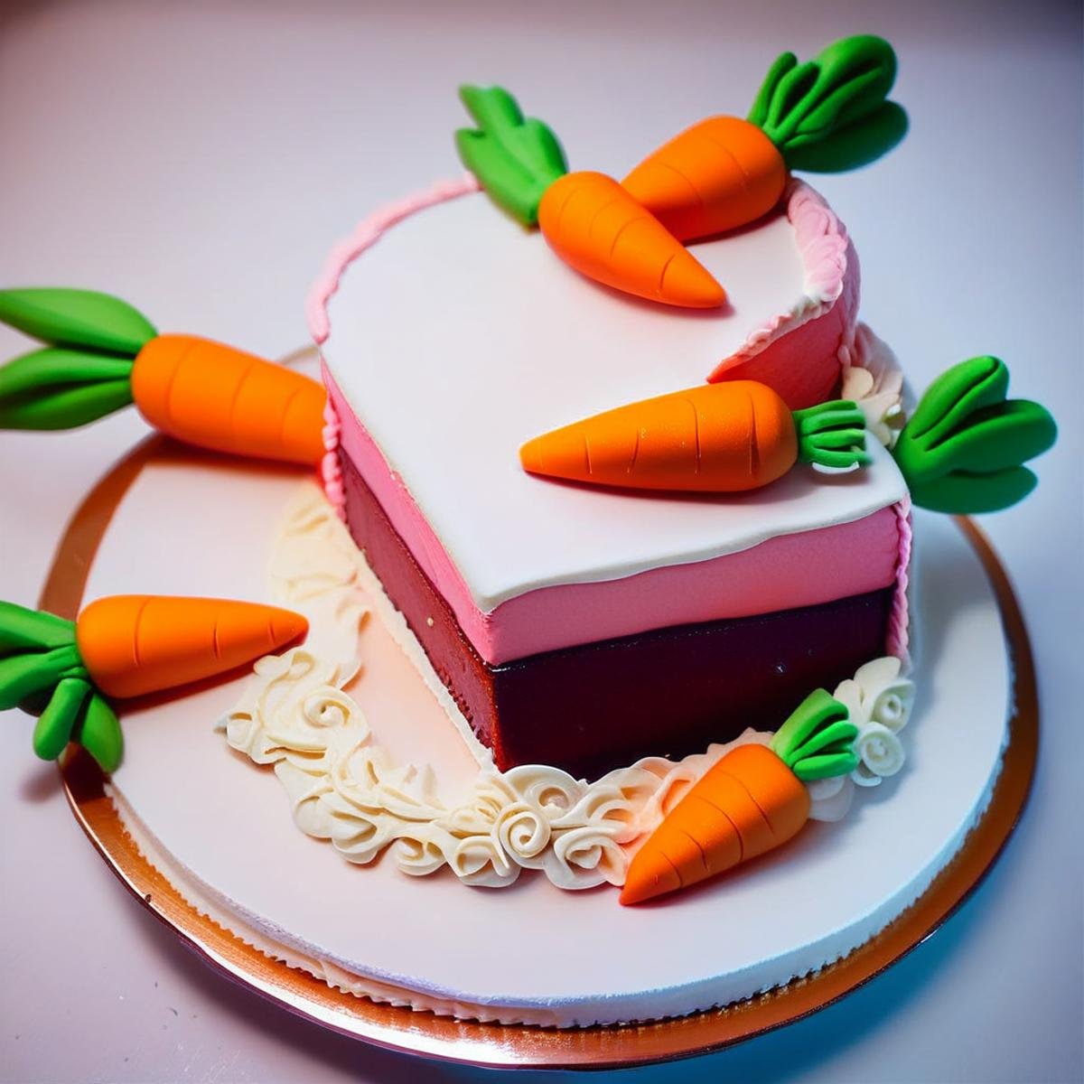 score_9, score_8_up, score_7_up, score_6_up, score_5_up, <lora:CakeStylePony:1> a custom cake, (CakeStyle carrot:1.3), made as a cake, (Masterpiece:1.3) (best quality:1.2) (high quality:1.1)