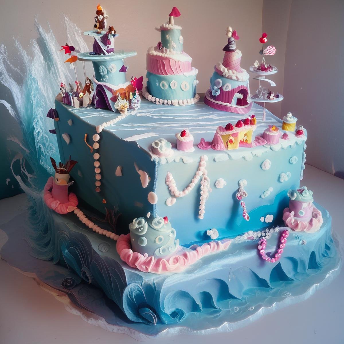 score_9, score_8_up, score_7_up, <lora:CakeStylePony:1> a custom cake, (CakeStyle an enchanted ocean where waves crash into foam of pearls:1.3), made as a cake, <lora:Concept Art Ultimatum Style LoRA_Pony XL v6:1>, (Masterpiece:1.3) (best quality:1.2) (high quality:1.1)