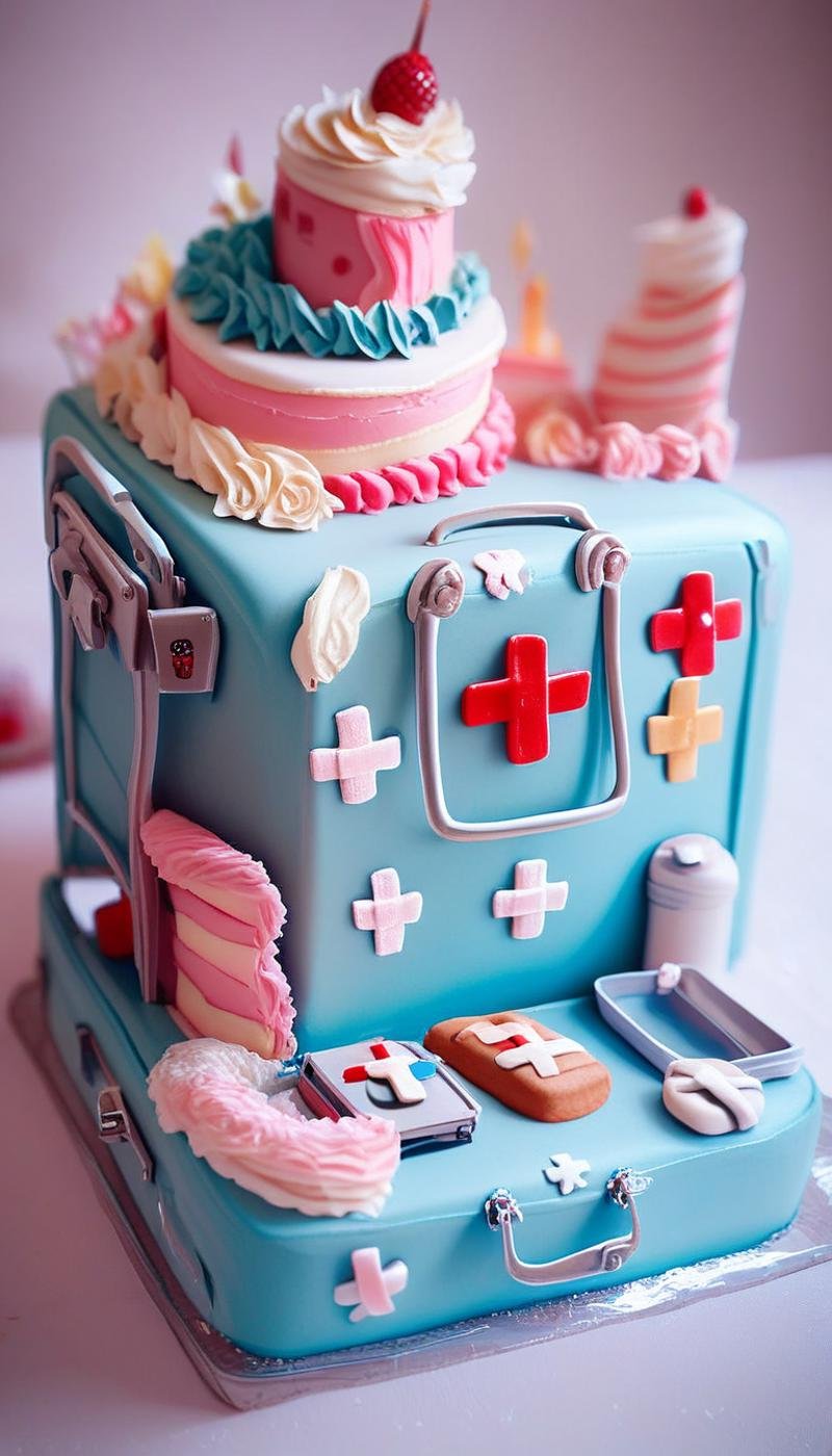 score_9, score_8_up, score_7_up, score_6_up, score_5_up, <lora:CakeStylePony:1> a custom cake, (CakeStyle First aid kit:1.3), made as a cake, (Masterpiece:1.3) (best quality:1.2) (high quality:1.1)