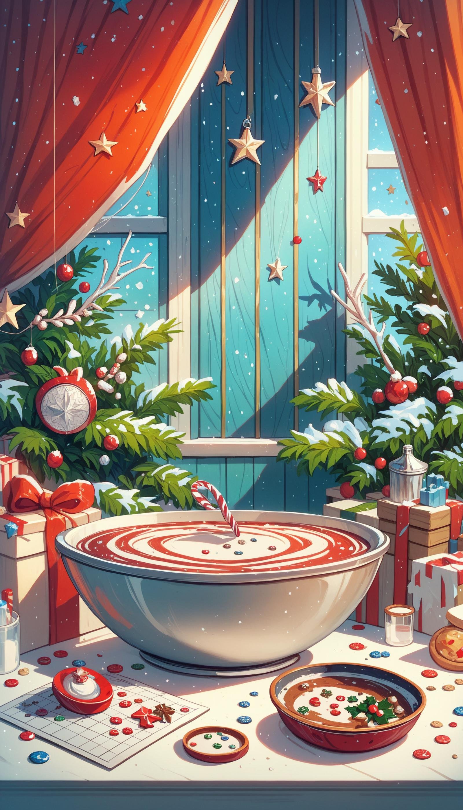 score_9, score_8_up, score_7_up, score_6_up, <lora:ChristmasPostcardPony:0.7> ChristmasPostcard decorative bowl, (Masterpiece:1.3) (best quality:1.2) (high quality:1.1)