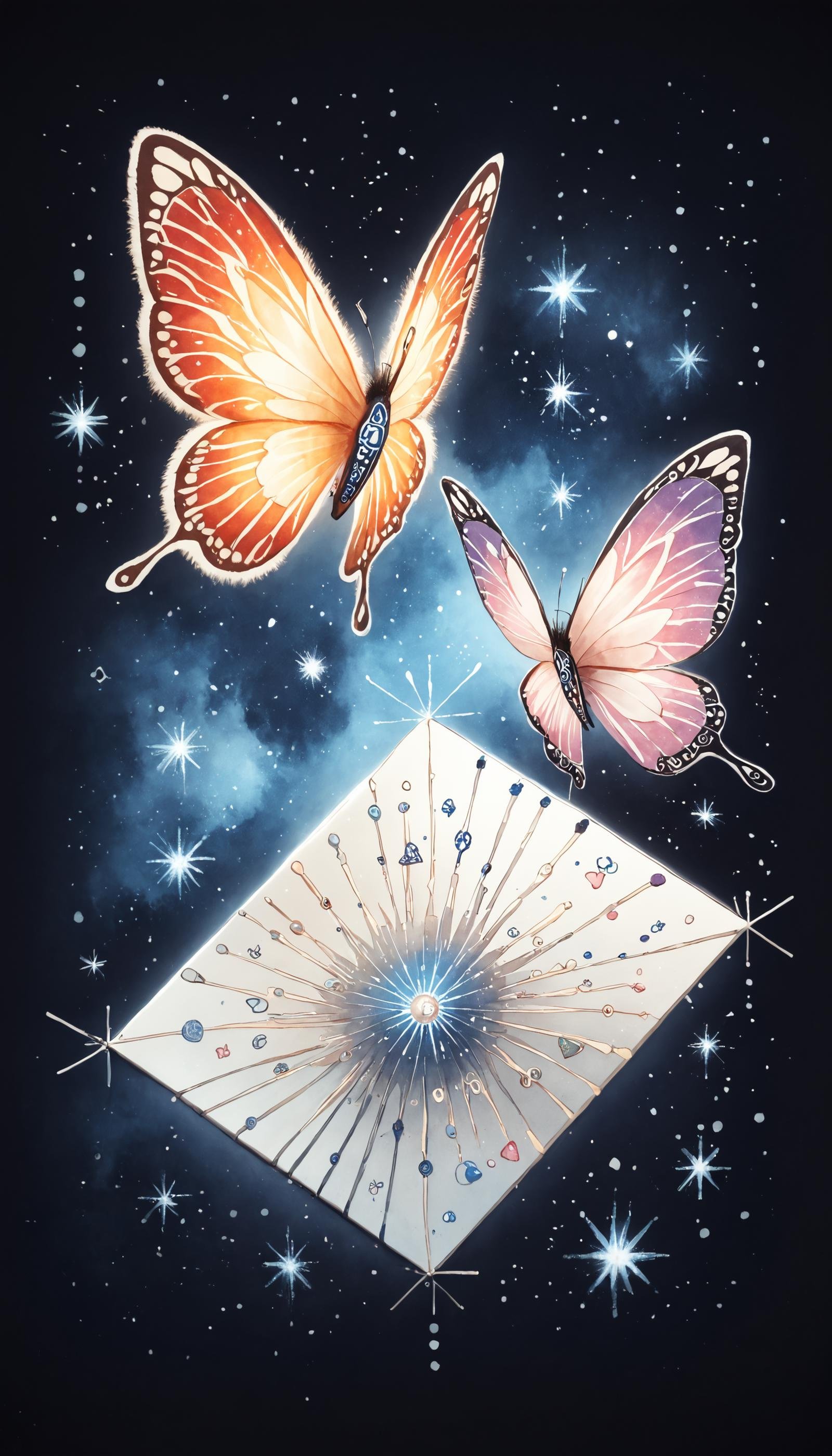 score_9, score_8_up, score_7_up, score_6_up, score_5_up, <lora:FluffyStylePony:0.8> fluffy, fuzzy,  FluffyStyle Origami butterfly, watercolor tears, galaxy patterns, blue and silver hues, intricate folds, delicate texture, floating in a dreamlike state, soft-focus, pastel background, water-themed, detailed, surreal, ebony & ivory, <lora:Realistic_2.5DAnime_Merge1:0.7> <lora:add-detail-xl:1.5>, (Masterpiece:1.3) (best quality:1.2) (high quality:1.1)