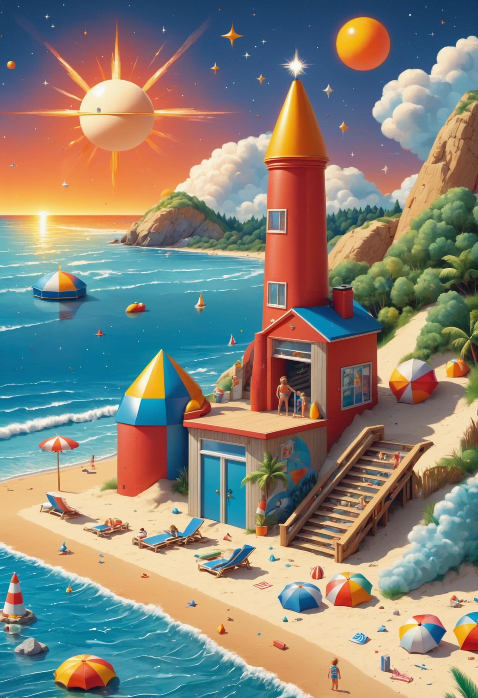 DonMM47hXL,  beach, chimney,escalator,meteor    <lora:DonMM47hXL-000006:1>