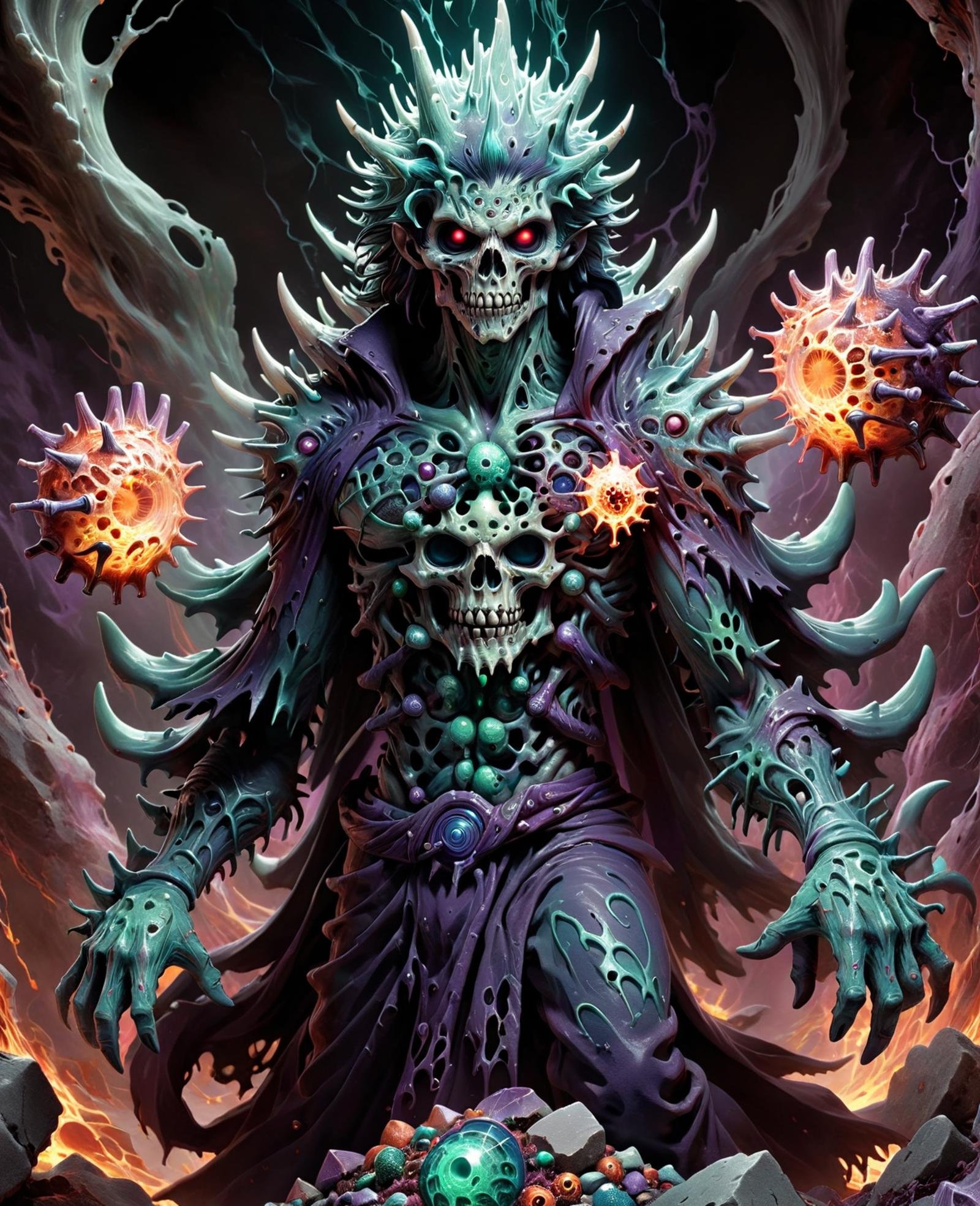 DonMV1r4lXL male necromancer  Mesmerizing with bewitchery shaped like Vortex of opaque rocky light and psychic powers,    <lora:DonMV1r4lXL-000008:1>