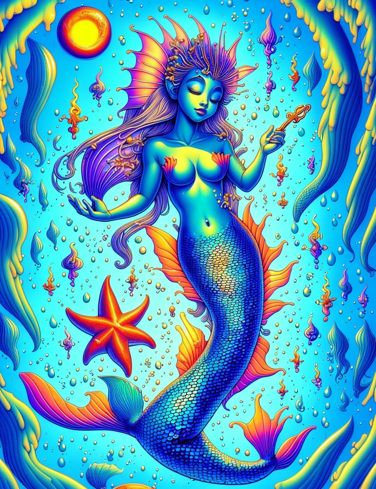 DonMC4745tr0ph1c mermaid, Filipino witch, practicing black magic, casting spells or curses, feared, supernatural and spiritual practices, inorganic,transcendent,fairy,emergency services,interdimensional,corrosive,tranquil escapes,efface , <lora:DonMC4745tr0ph1c:1>