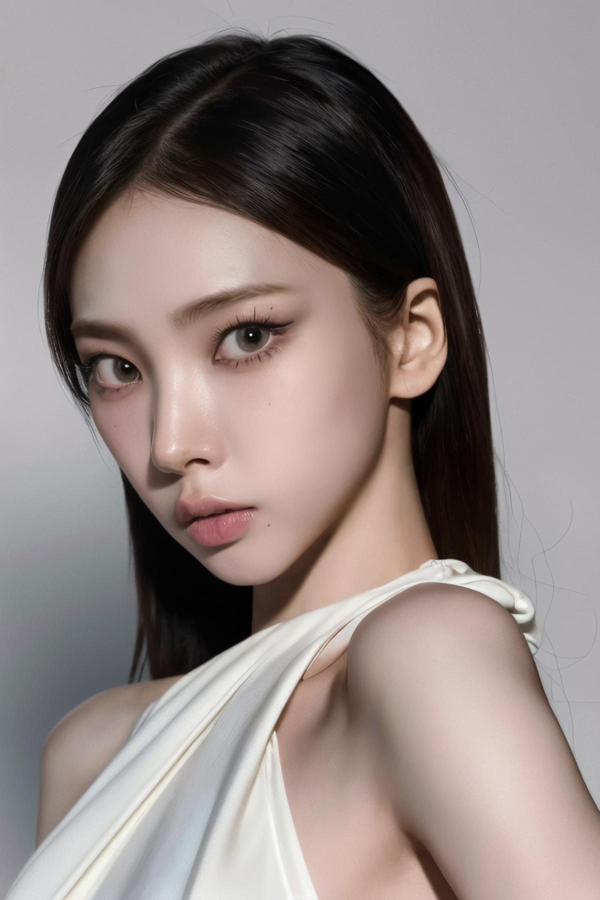 a 20 yo woman, high contrast, (natural skin texture, hyperrealism, soft light, sharp)(best quality, high quality, absurdres:1.1)(looking at viewer:1.5), medium hair, (detailed eyes, eye focus:1.3),